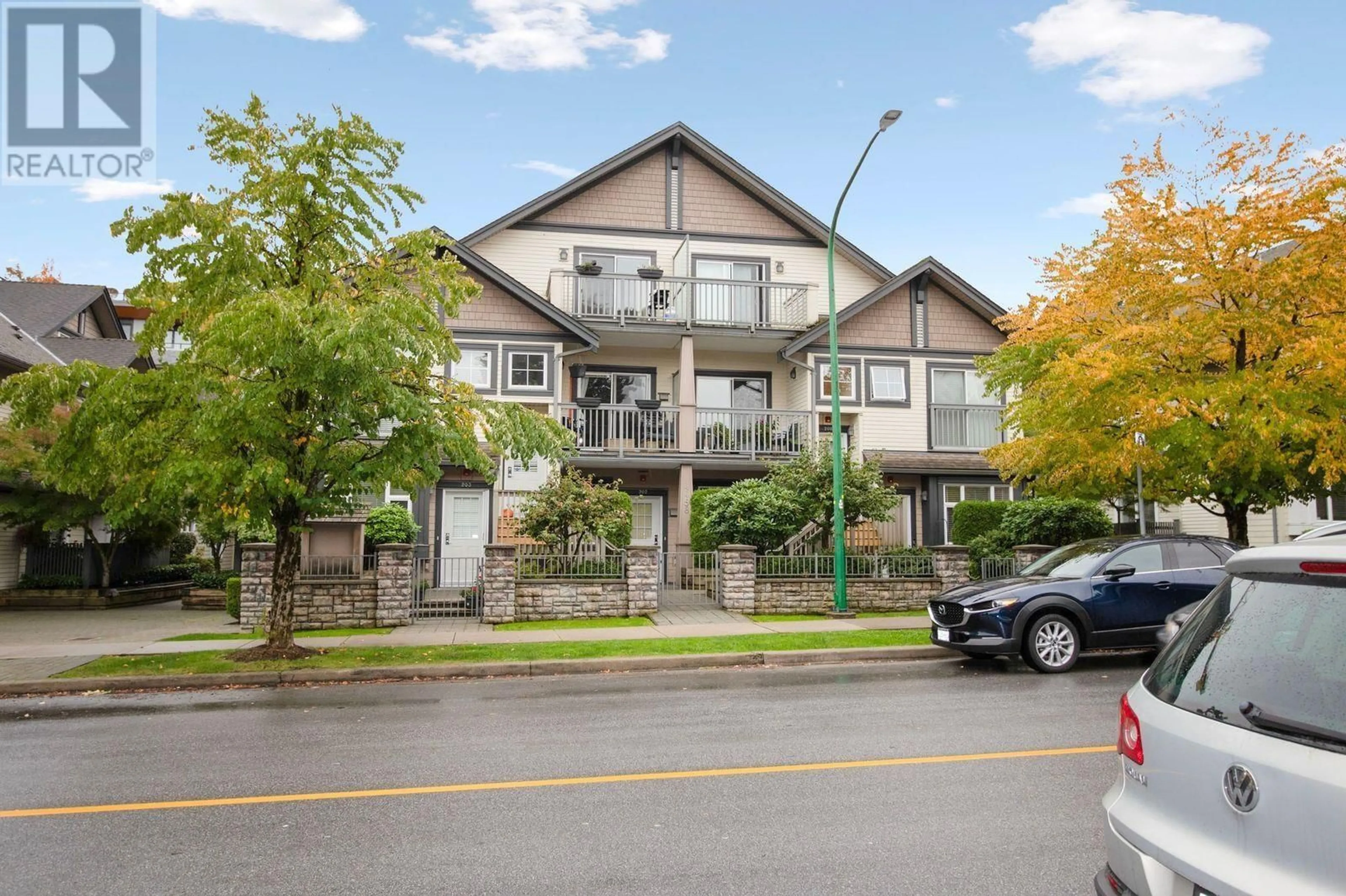 A pic from exterior of the house or condo, the street view for 211 4458 ALBERT STREET, Burnaby British Columbia V5C2G2