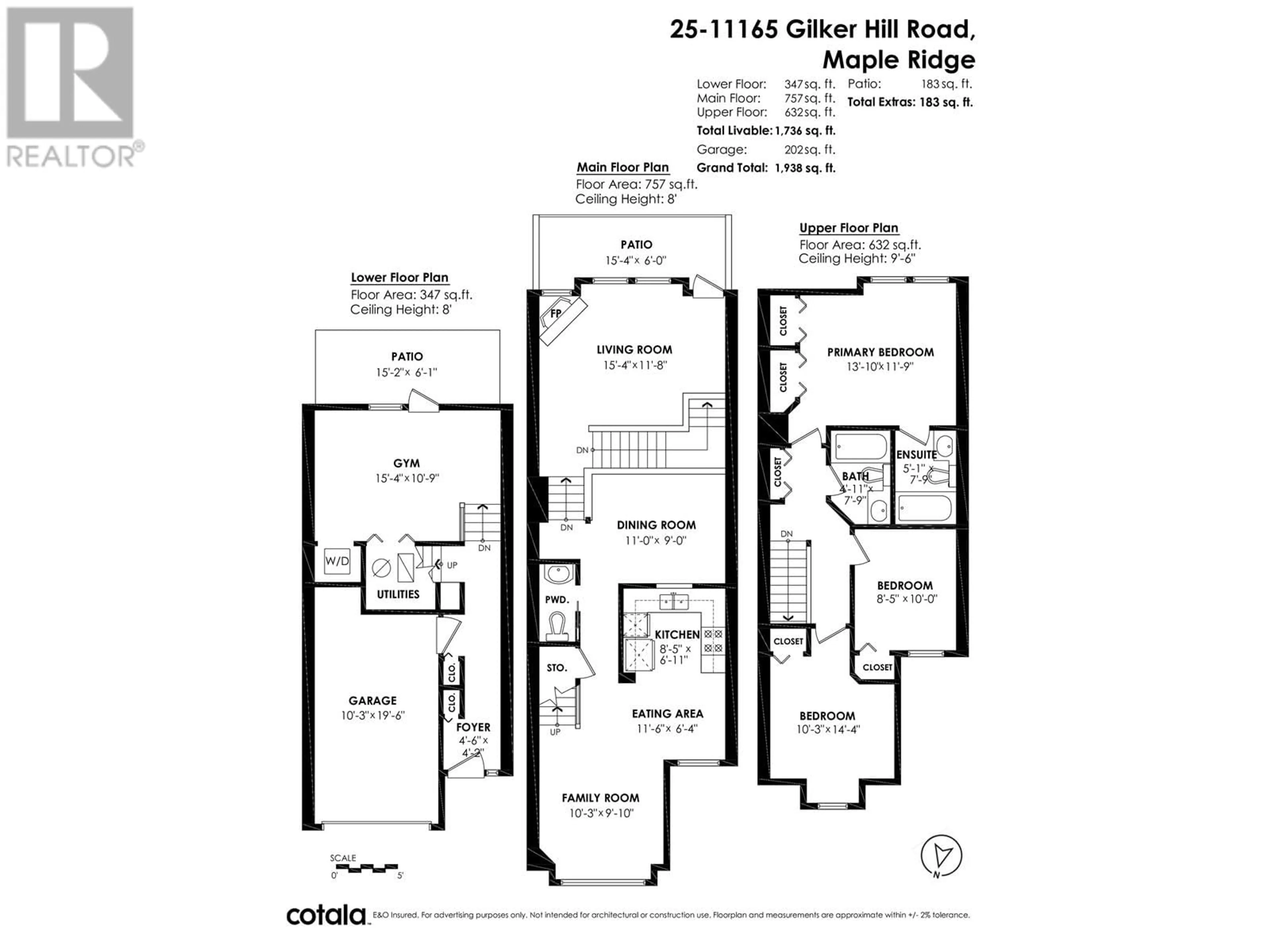 Floor plan for 25 11165 GILKER HILL ROAD, Maple Ridge British Columbia V2W1V5