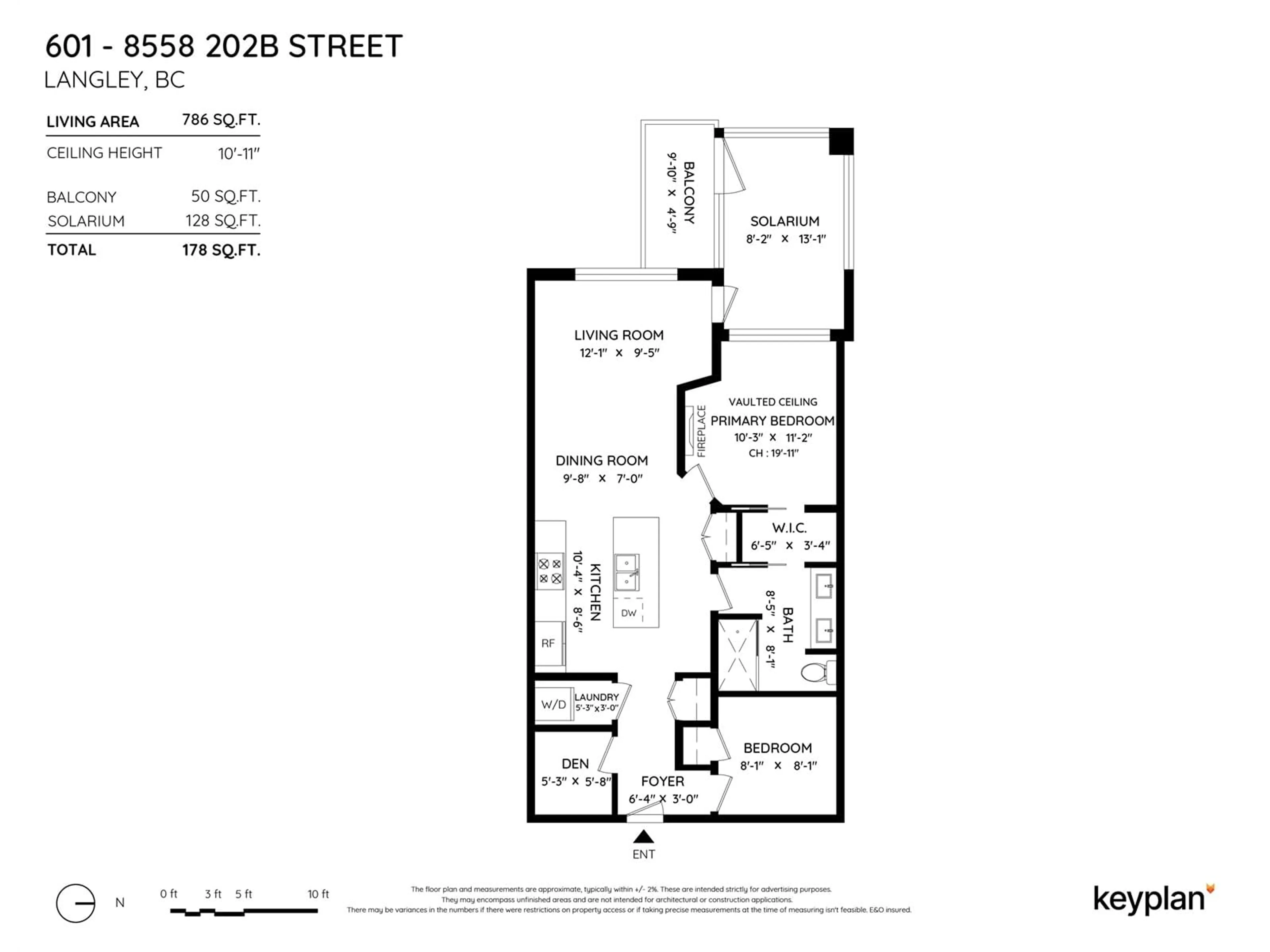 Floor plan for 601 8558 202B STREET, Langley British Columbia V2Y3L4