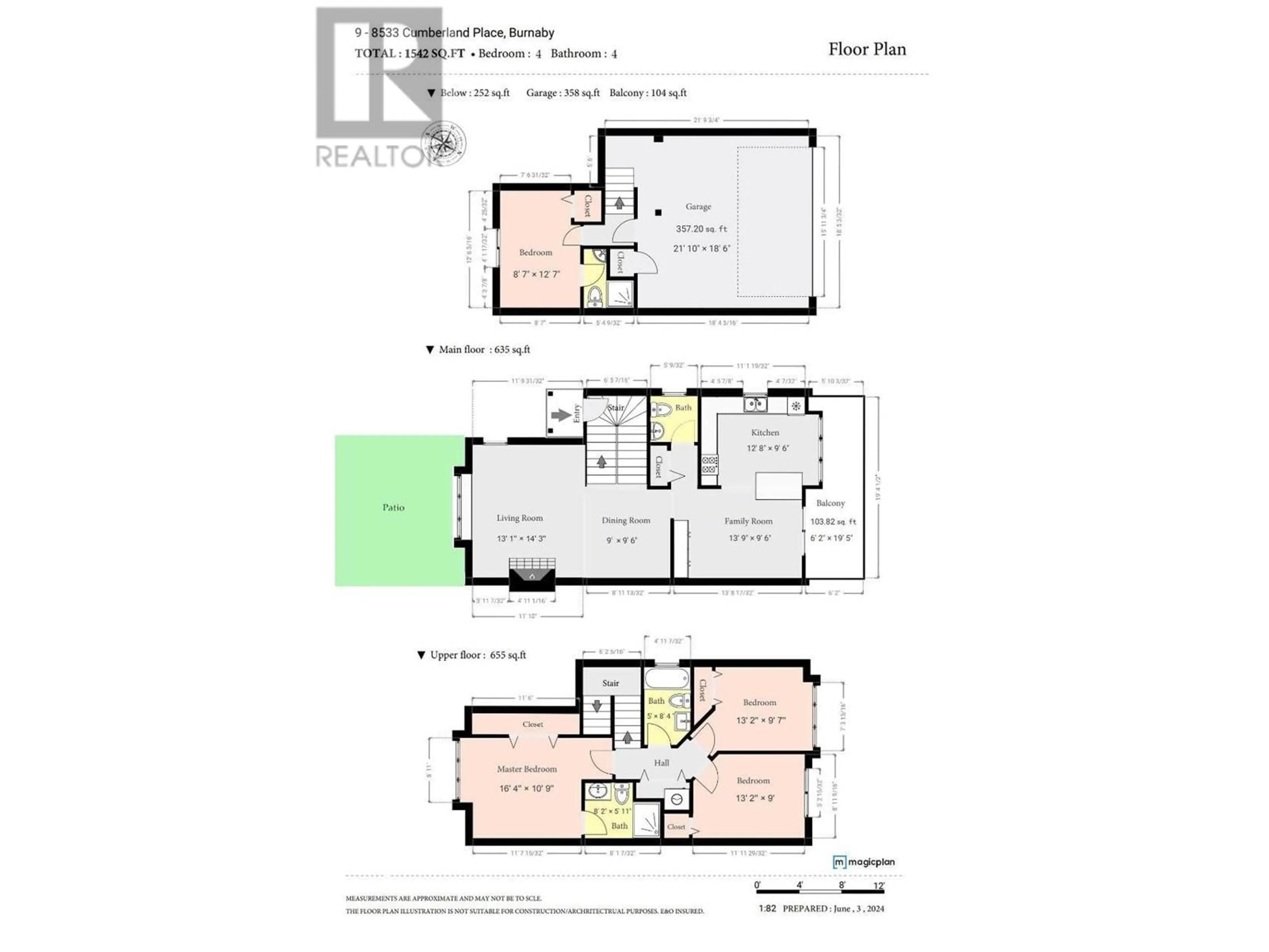 Floor plan for 9 8533 CUMBERLAND PLACE, Burnaby British Columbia V3N5C1