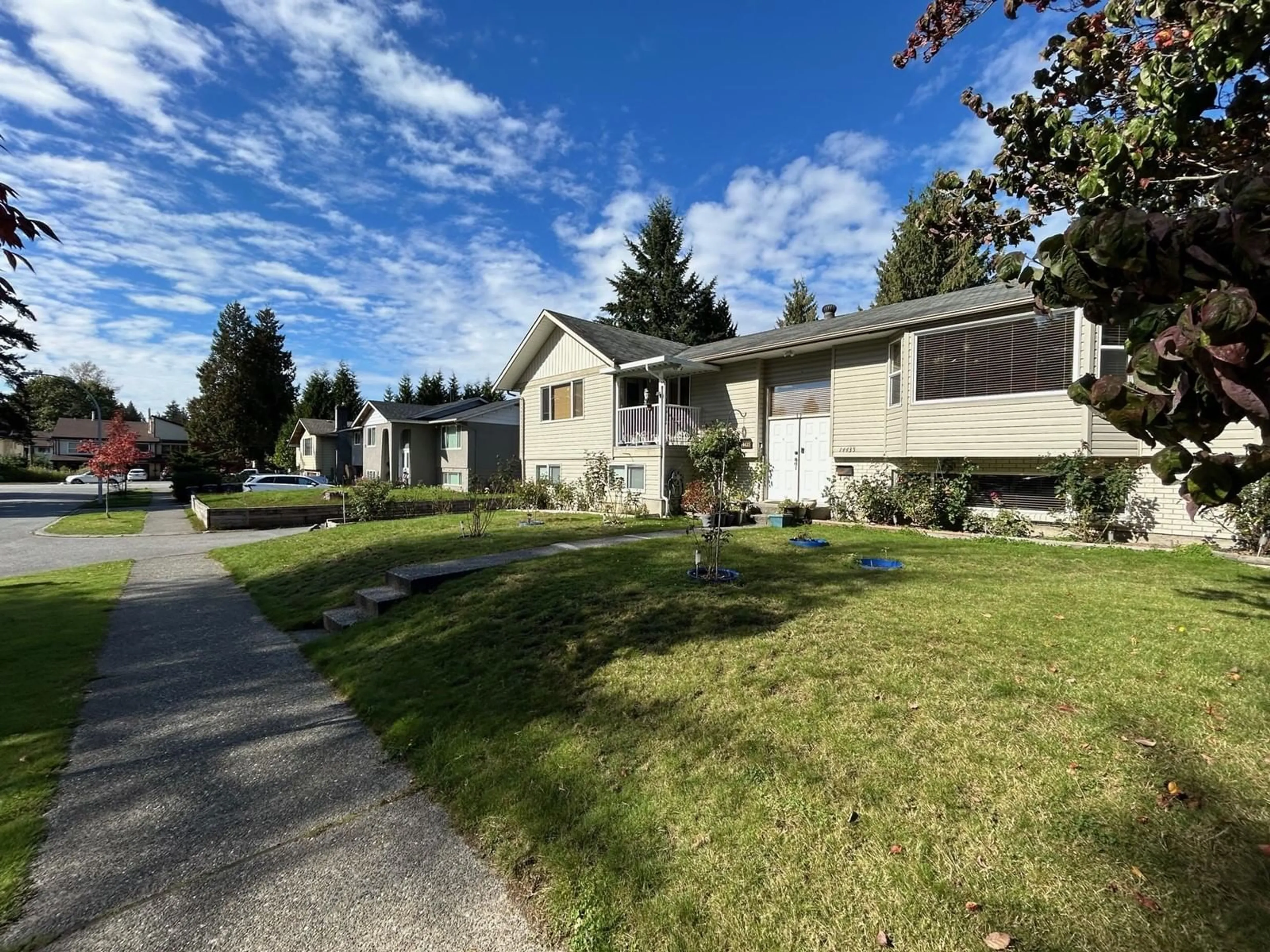 A pic from outside/outdoor area/front of a property/back of a property/a pic from drone, street for 14435 102B, Surrey British Columbia V3R6M6