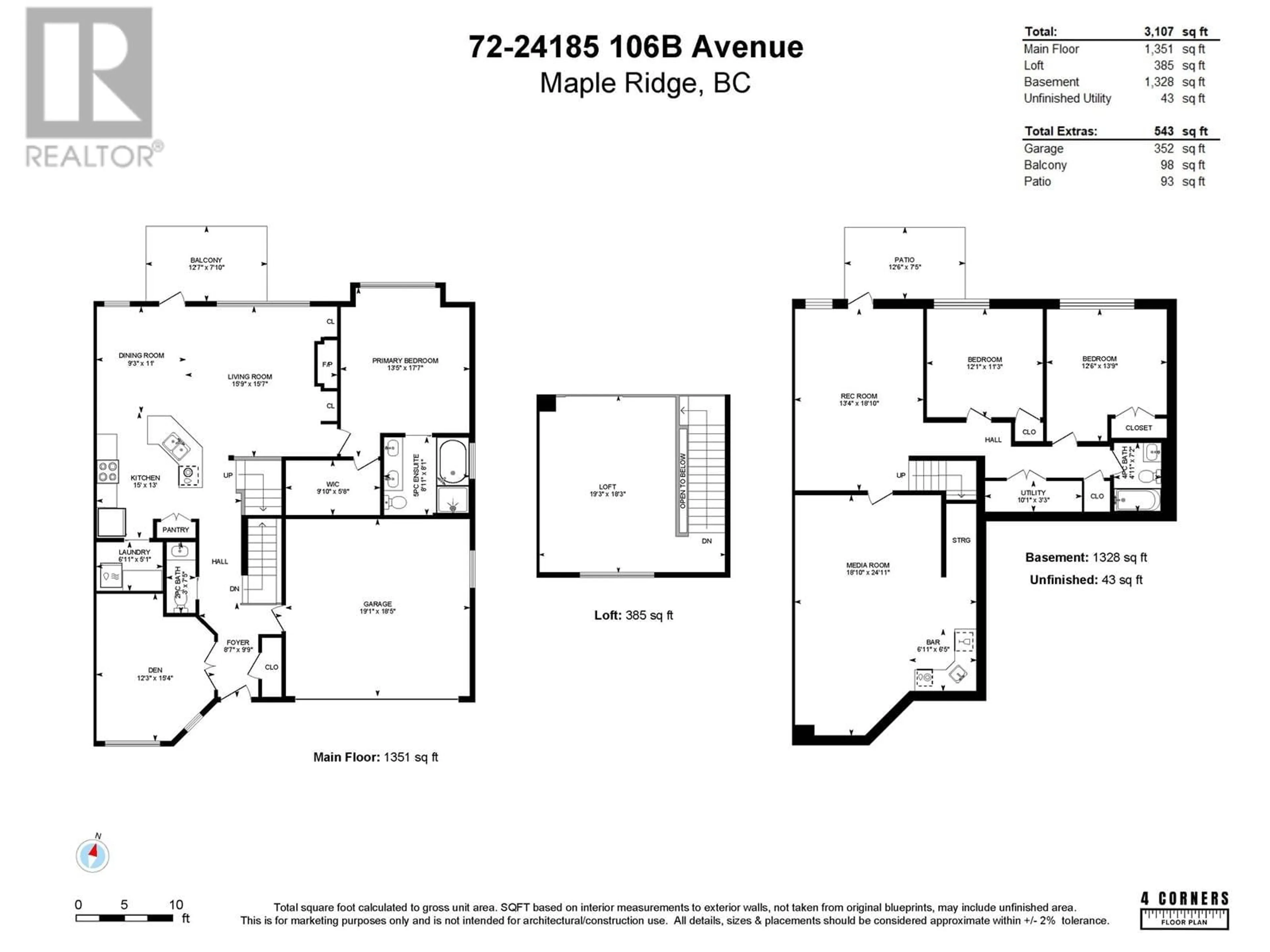 Floor plan for 72 24185 106B AVENUE, Maple Ridge British Columbia V2W0C6