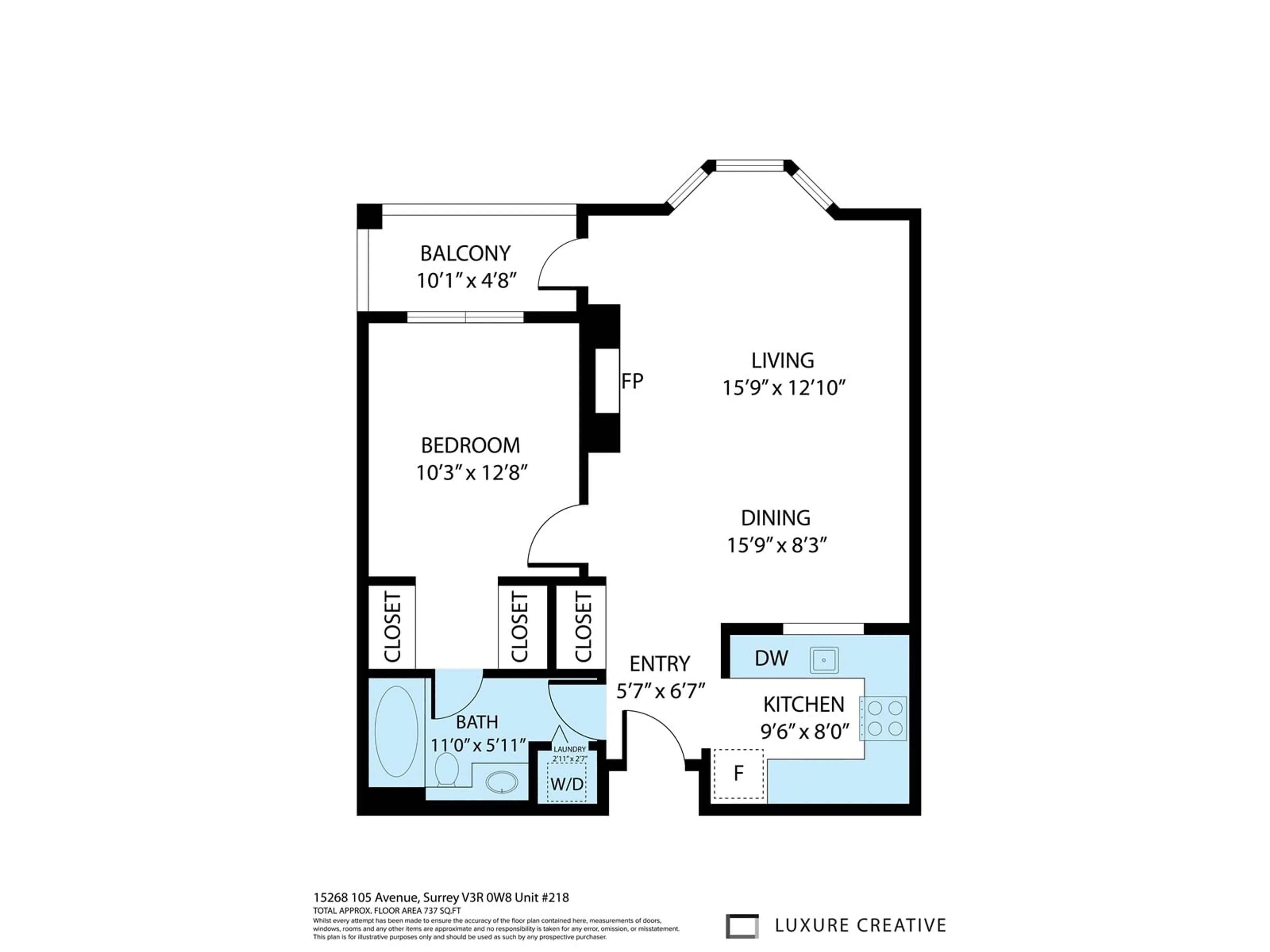 Floor plan for 218 15268 105 AVENUE, Surrey British Columbia V3R0W8