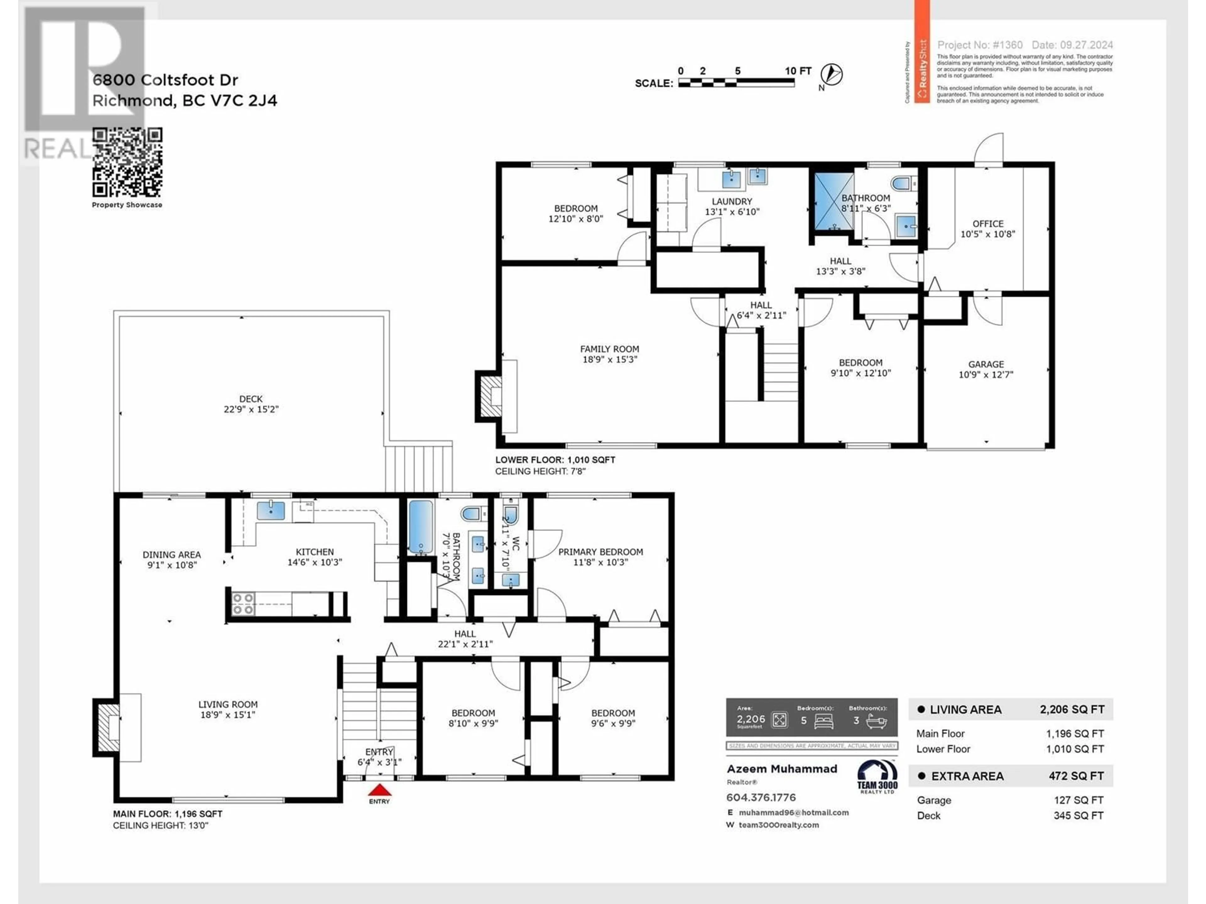 Floor plan for 6800 COLTSFOOT DRIVE, Richmond British Columbia V7C2J4