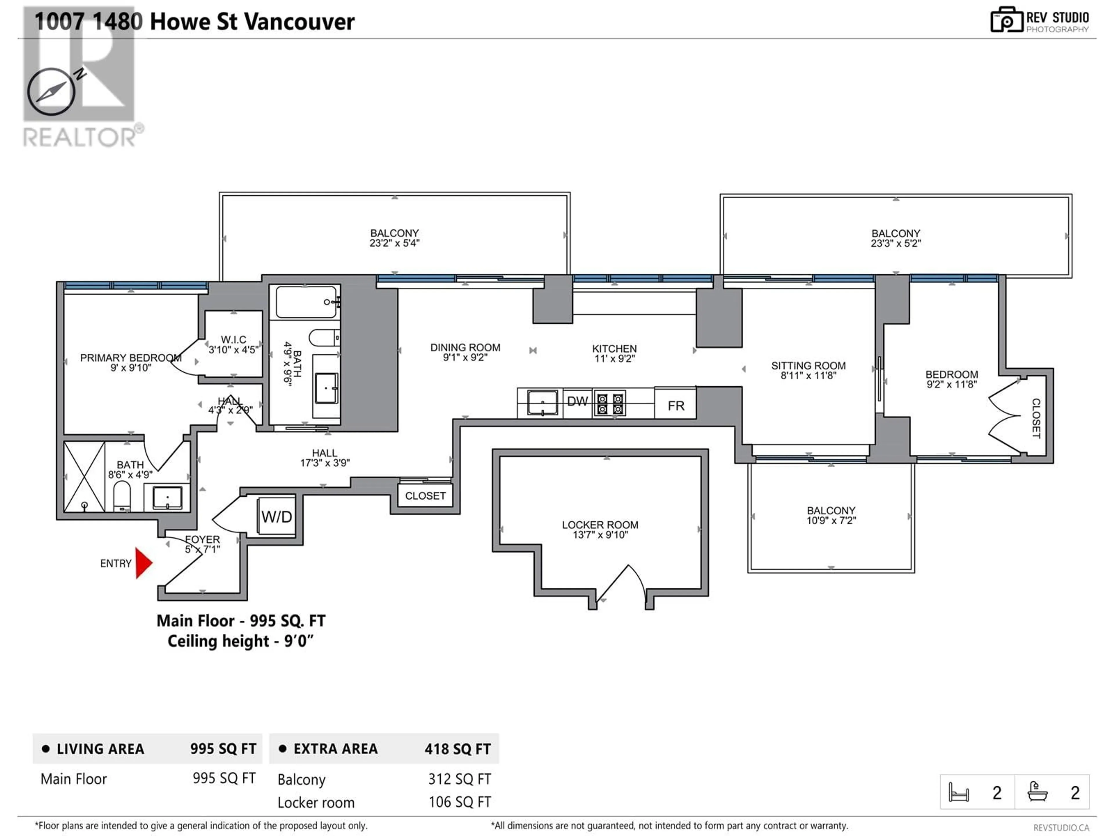 Floor plan for 1007 1480 HOWE STREET, Vancouver British Columbia V6Z0G5