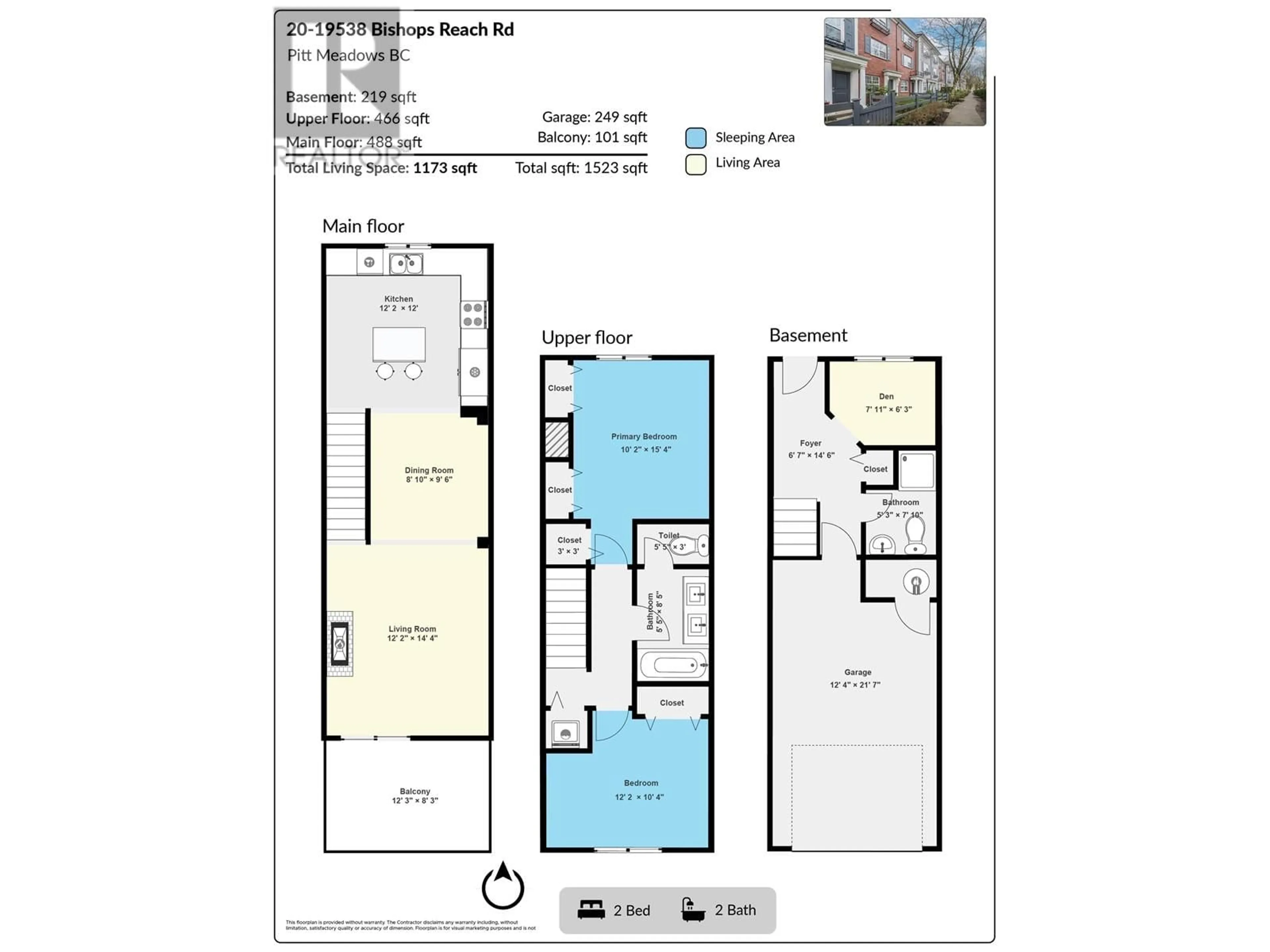 Floor plan for 20 19538 BISHOPS REACH STREET, Pitt Meadows British Columbia V3Y0C2