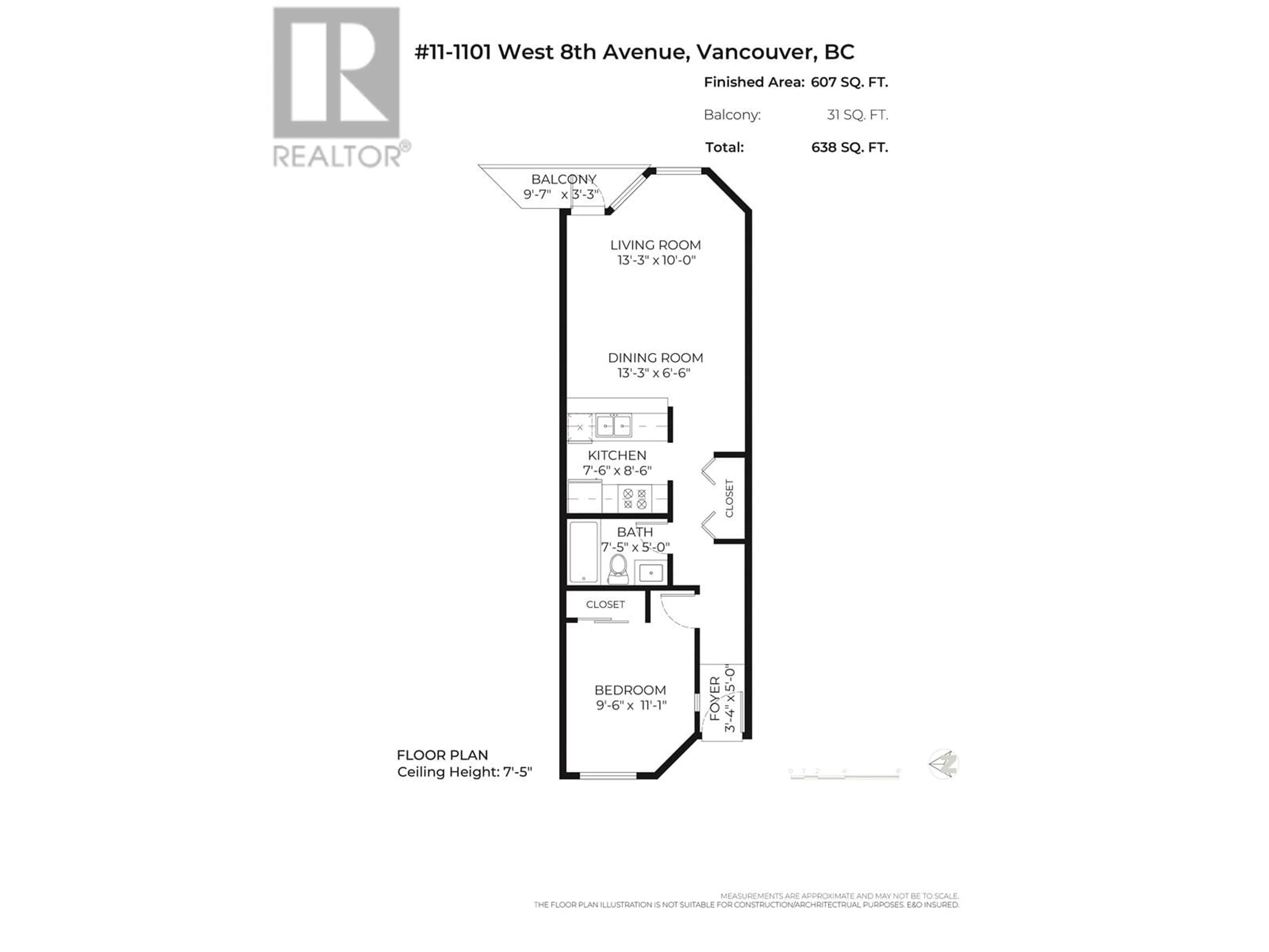 Floor plan for 11 1101 W 8TH AVENUE, Vancouver British Columbia V6H1C5