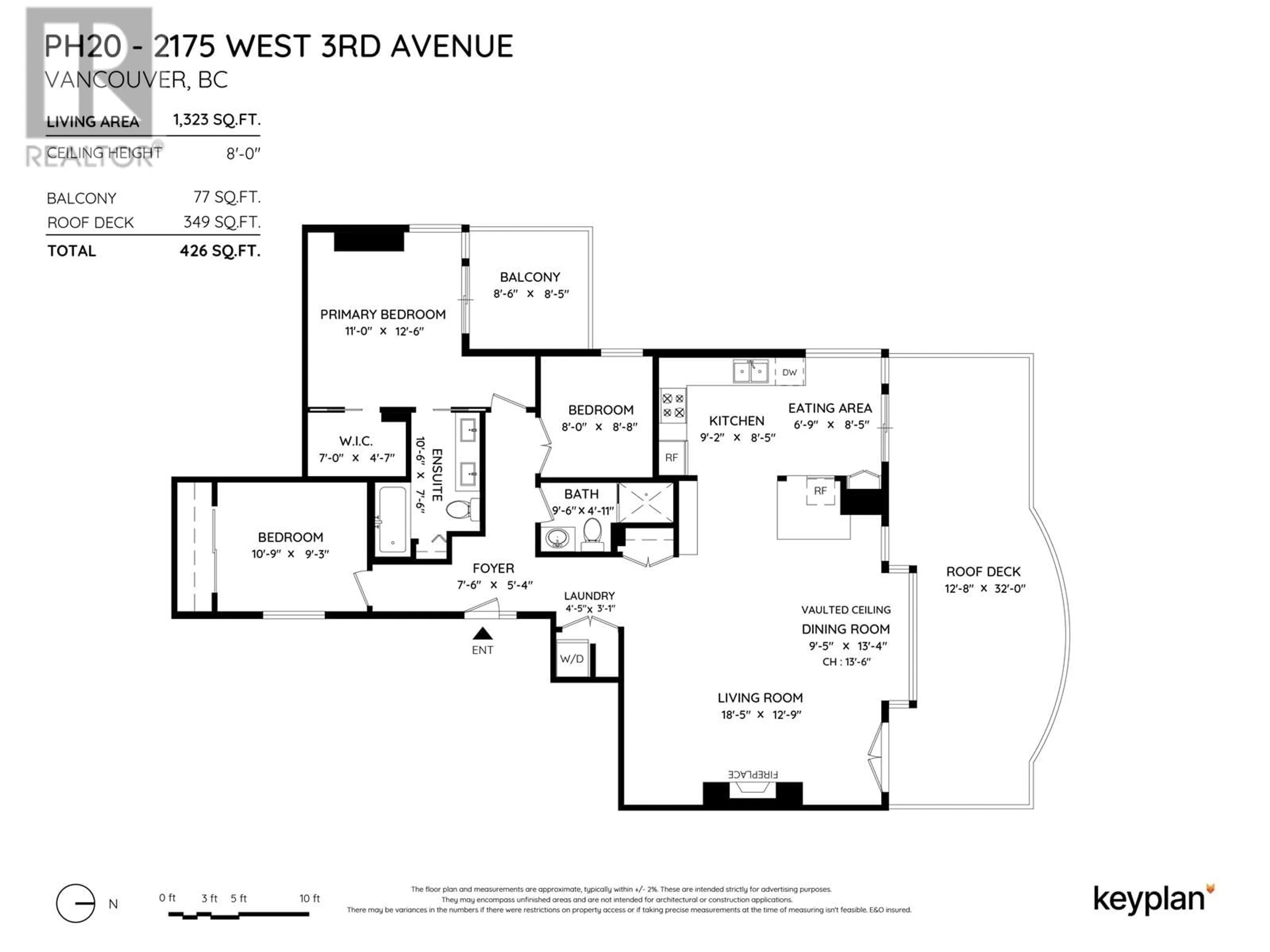 Floor plan for PH20 2175 W 3RD AVENUE, Vancouver British Columbia V6K1L2