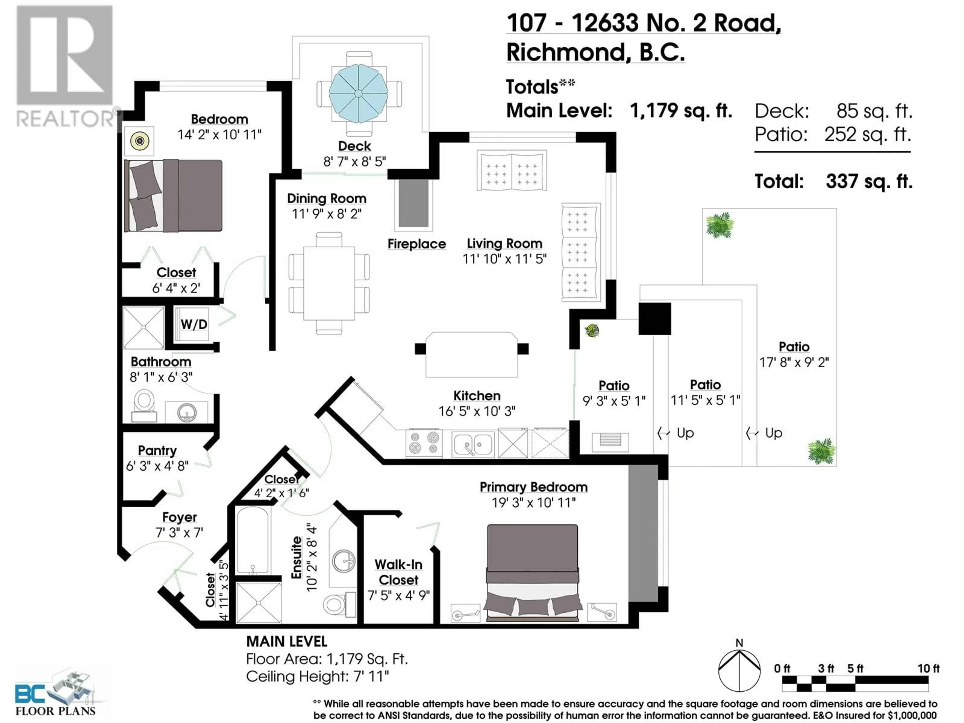 Floor plan for 107 12633 NO. 2 ROAD, Richmond British Columbia V7E6N5