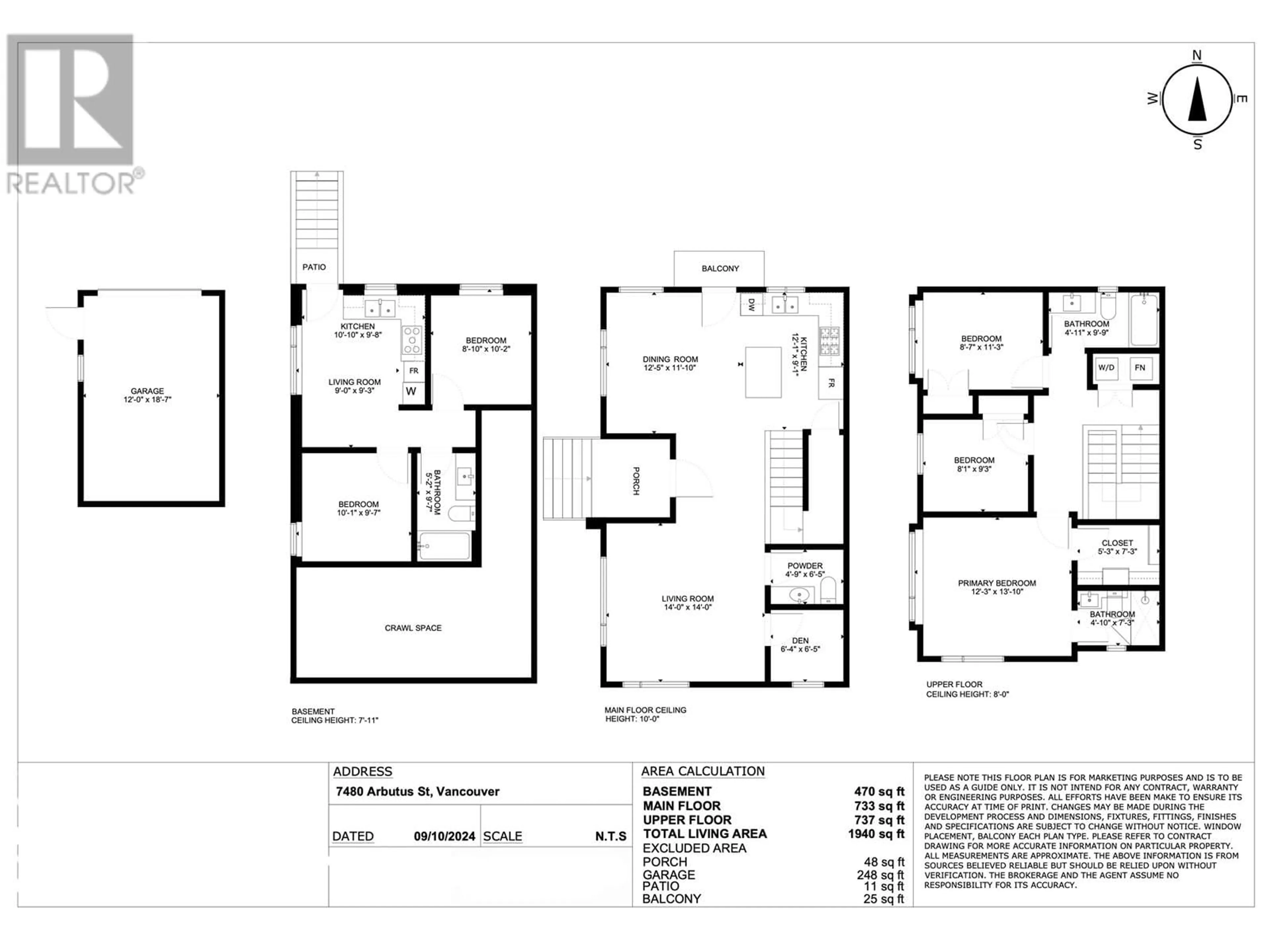 Floor plan for 7480 ARBUTUS STREET, Vancouver British Columbia V6P5T4