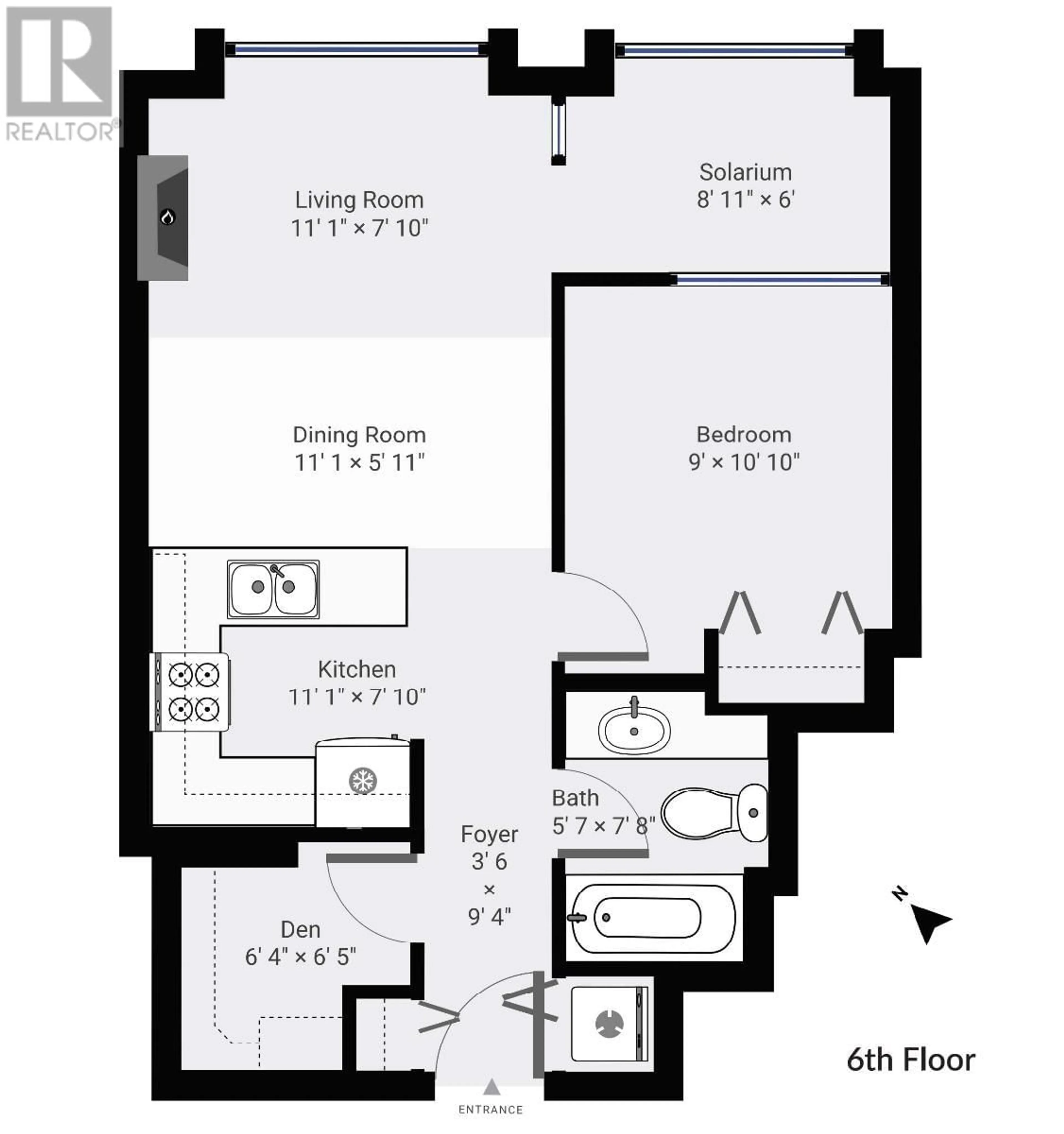 Floor plan for 605 822 SEYMOUR STREET, Vancouver British Columbia V6B1L7