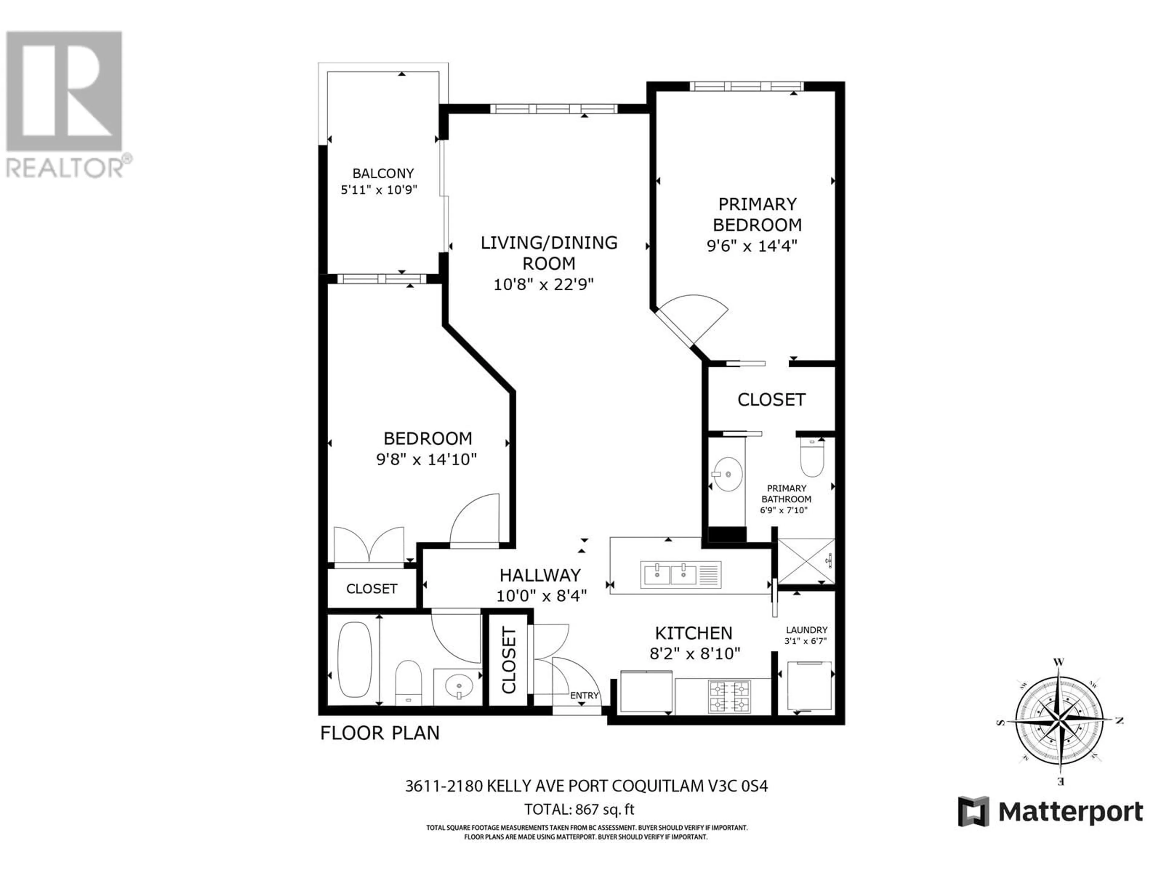 Floor plan for 3611 2180 KELLY AVENUE, Port Coquitlam British Columbia V3C0S4