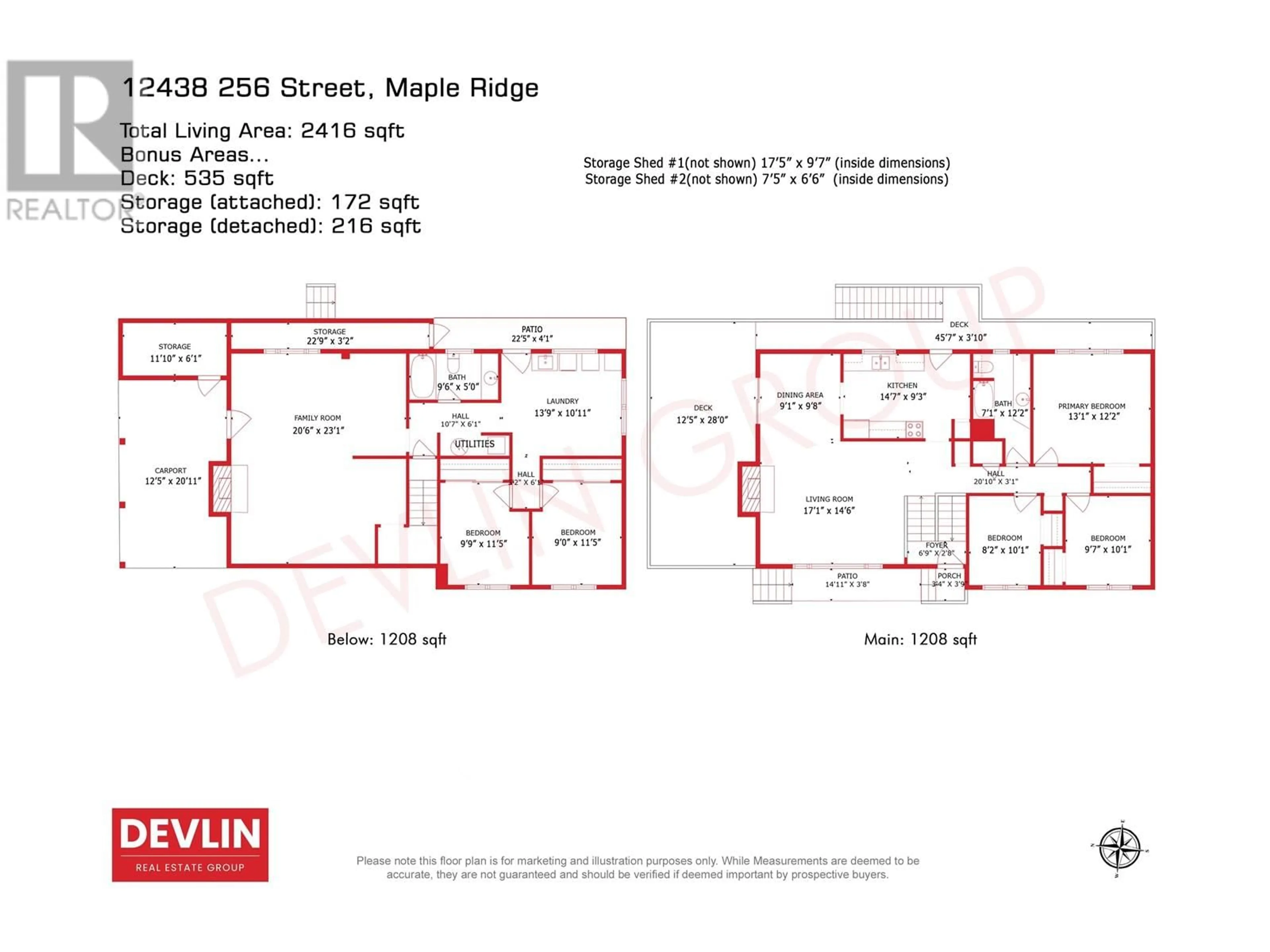 Floor plan for 12438 256 STREET, Maple Ridge British Columbia V4R1C1