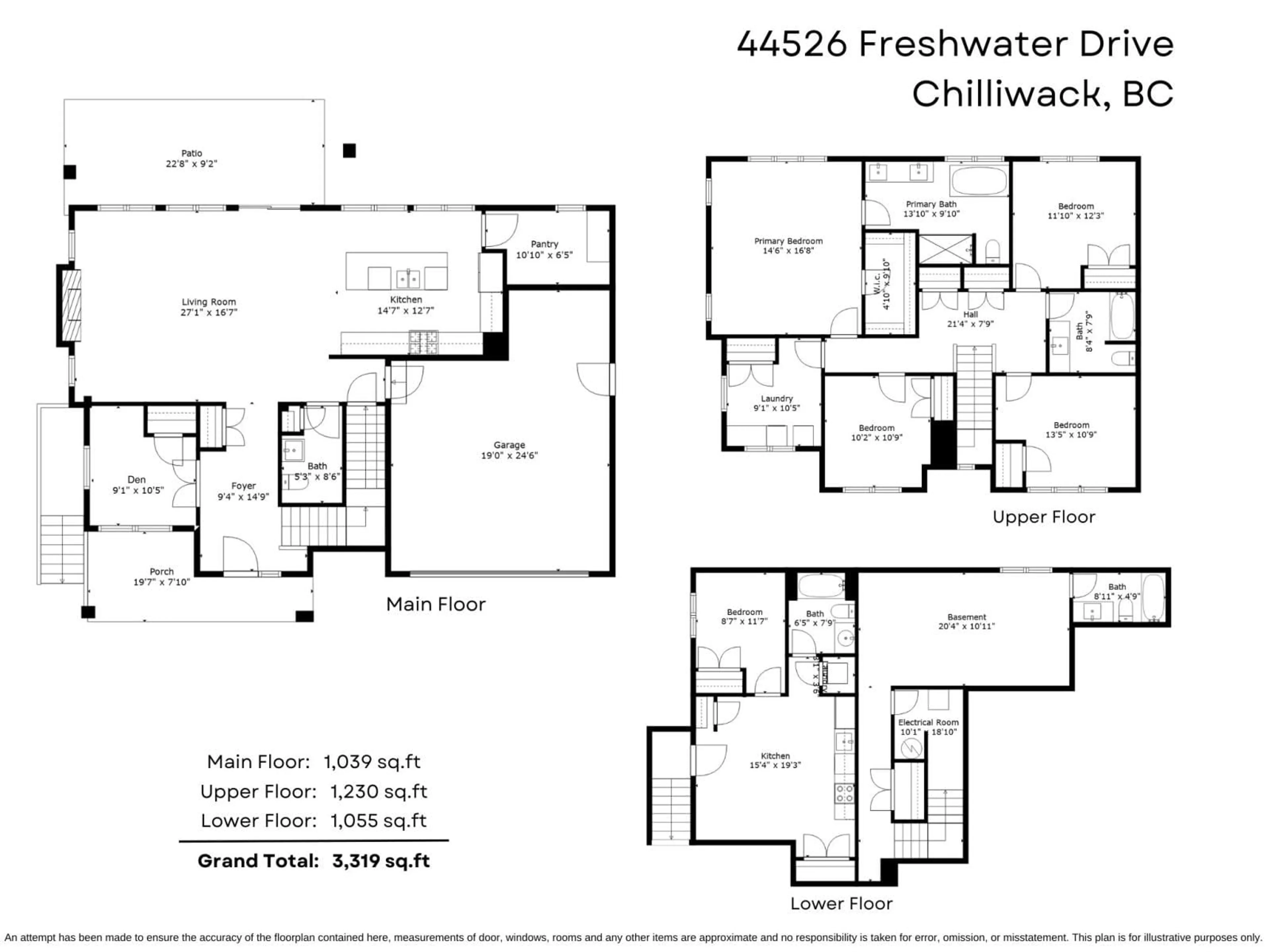 Floor plan for 44526 FRESHWATER DRIVE, Chilliwack British Columbia V2R6A3