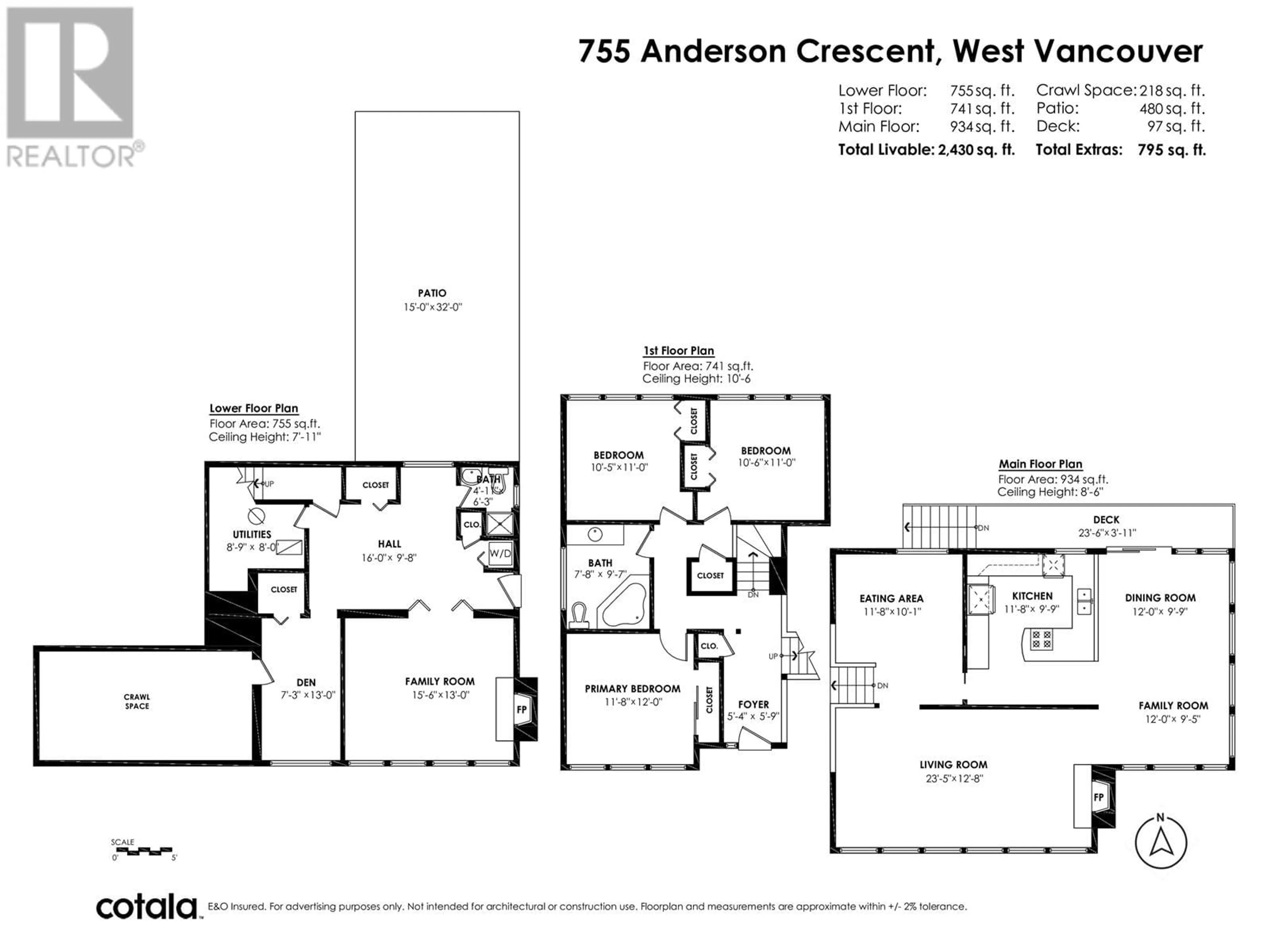 Floor plan for 755 ANDERSON CRESCENT, West Vancouver British Columbia V7T1S4