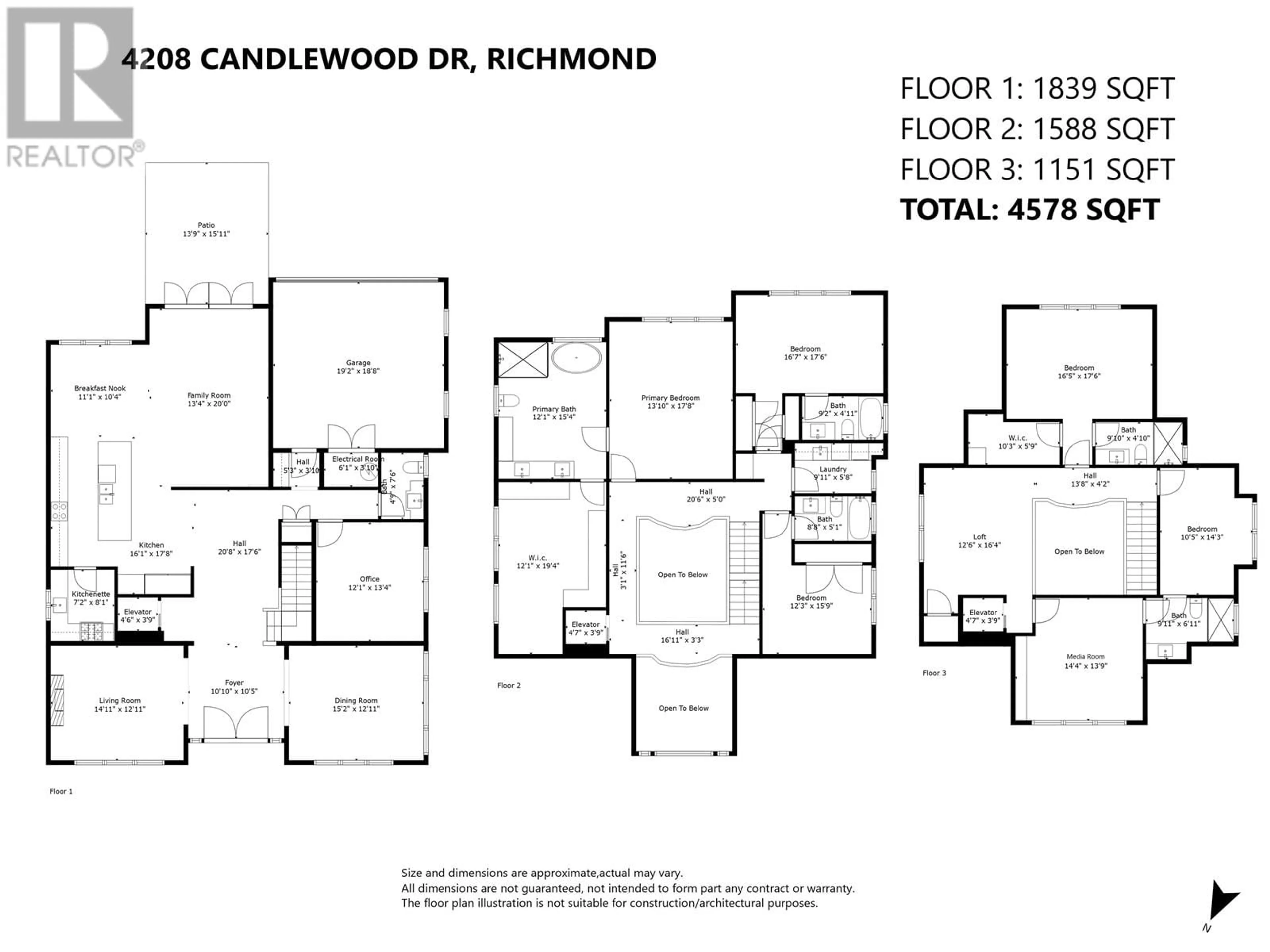 Floor plan for 4208 CANDLEWOOD DRIVE, Richmond British Columbia V7C4W1