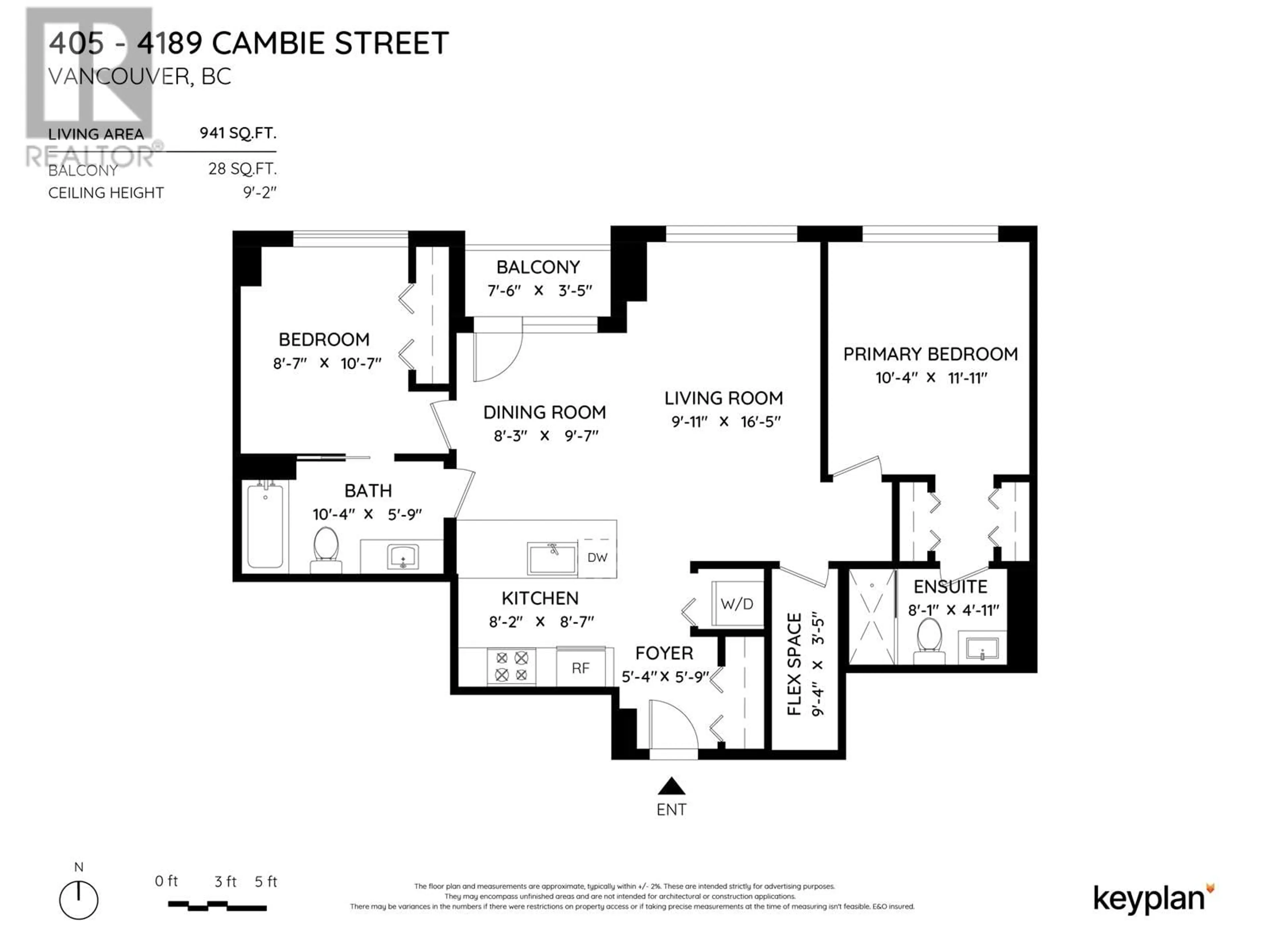 Floor plan for 405 4189 CAMBIE STREET, Vancouver British Columbia V5Z2Y2