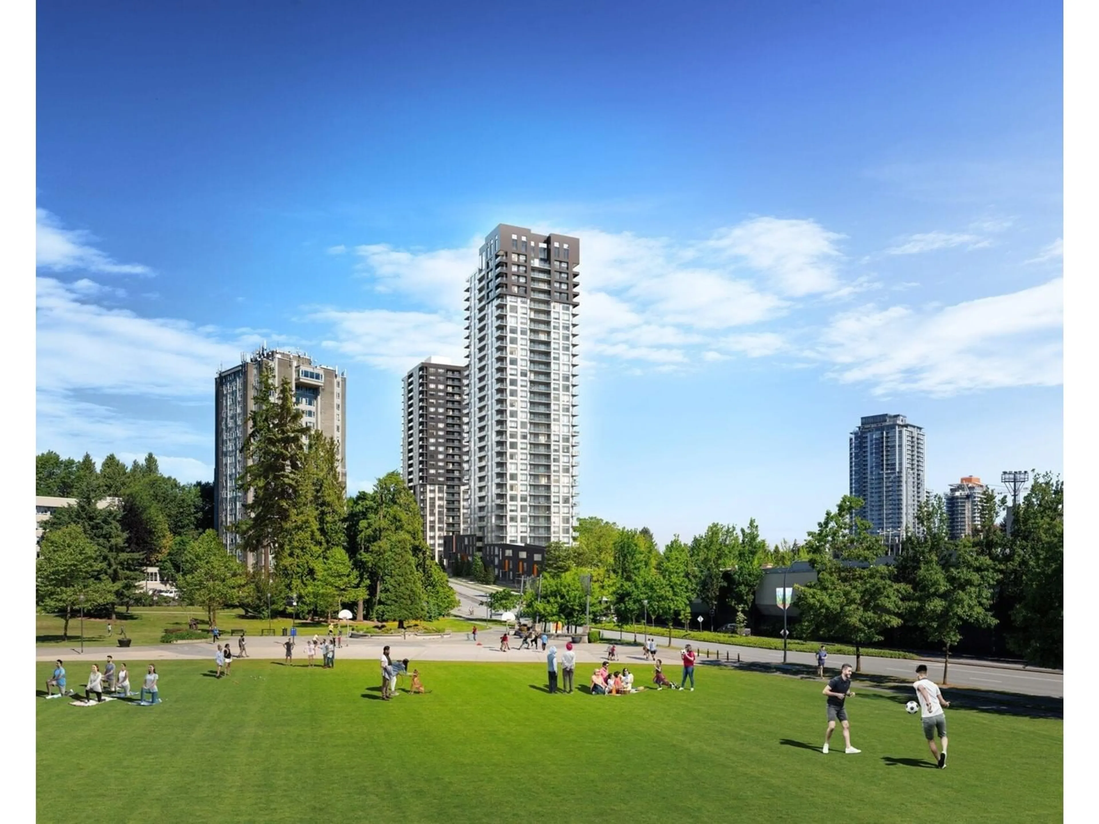 A pic from exterior of the house or condo, the view of city buildings for 204 13387 OLD YALE ROAD, Surrey British Columbia V3T3C6