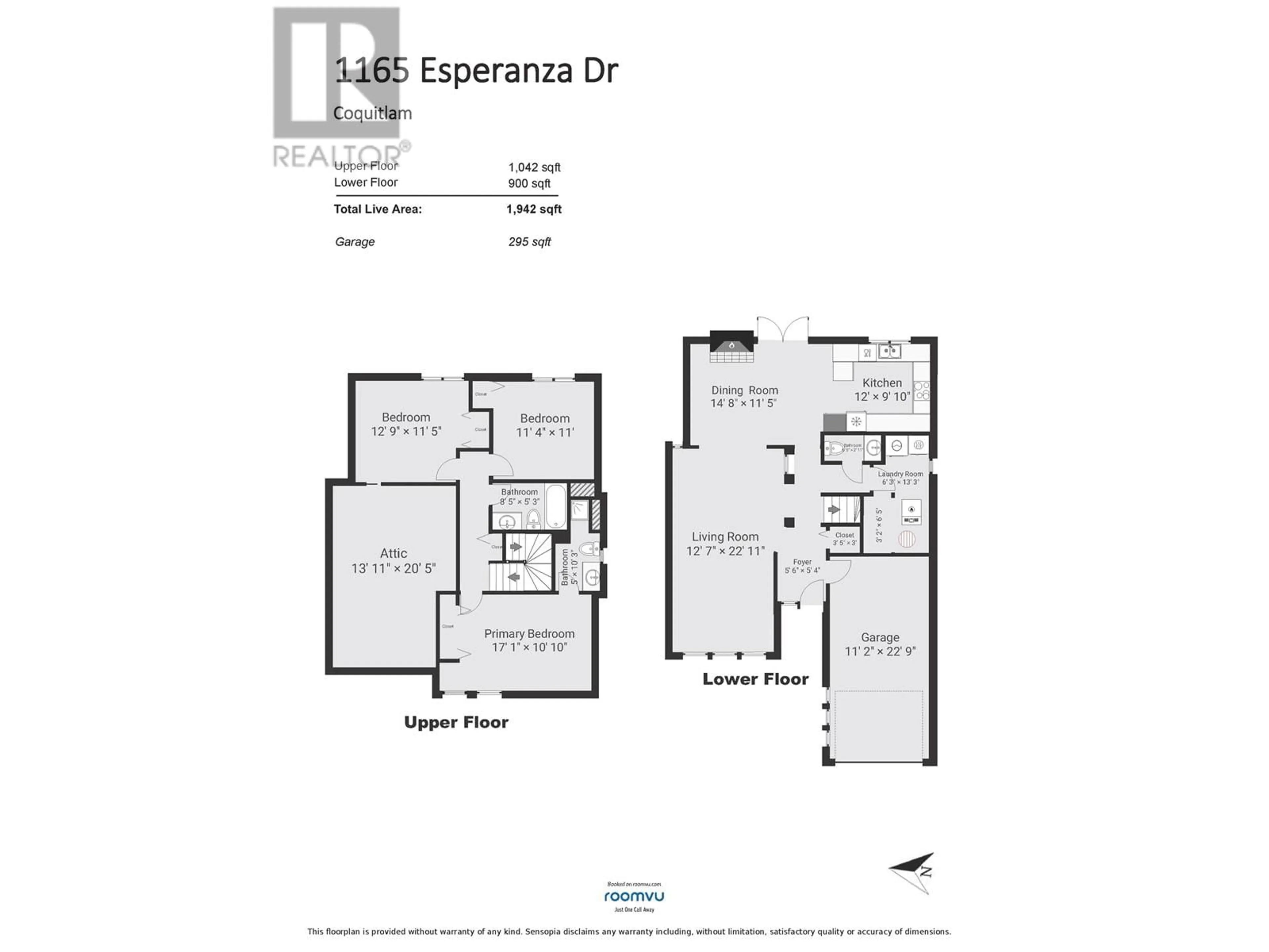 Floor plan for 1165 ESPERANZA DRIVE, Coquitlam British Columbia V3B6A6