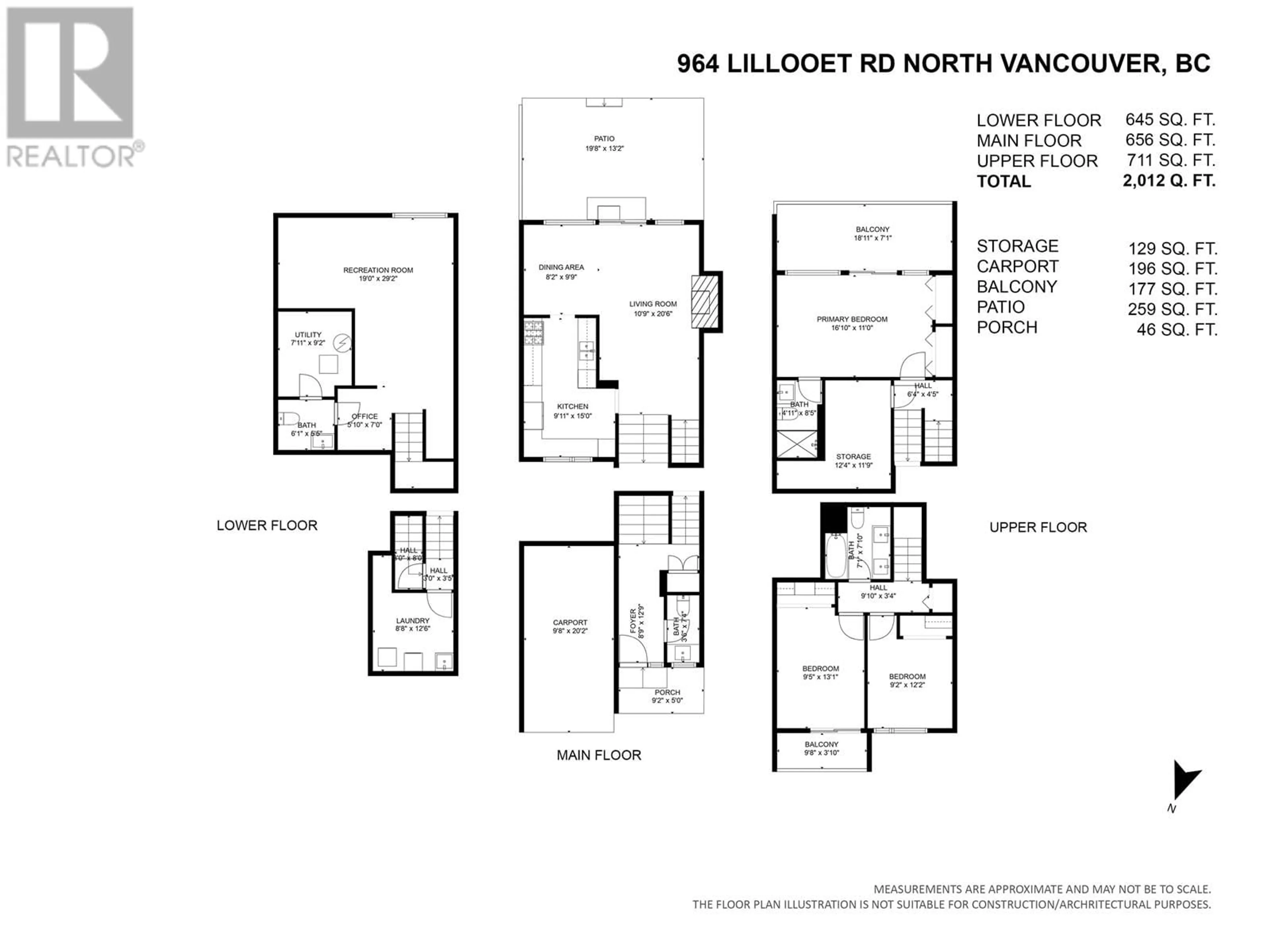 Floor plan for 964 LILLOOET ROAD, North Vancouver British Columbia V7J2H5