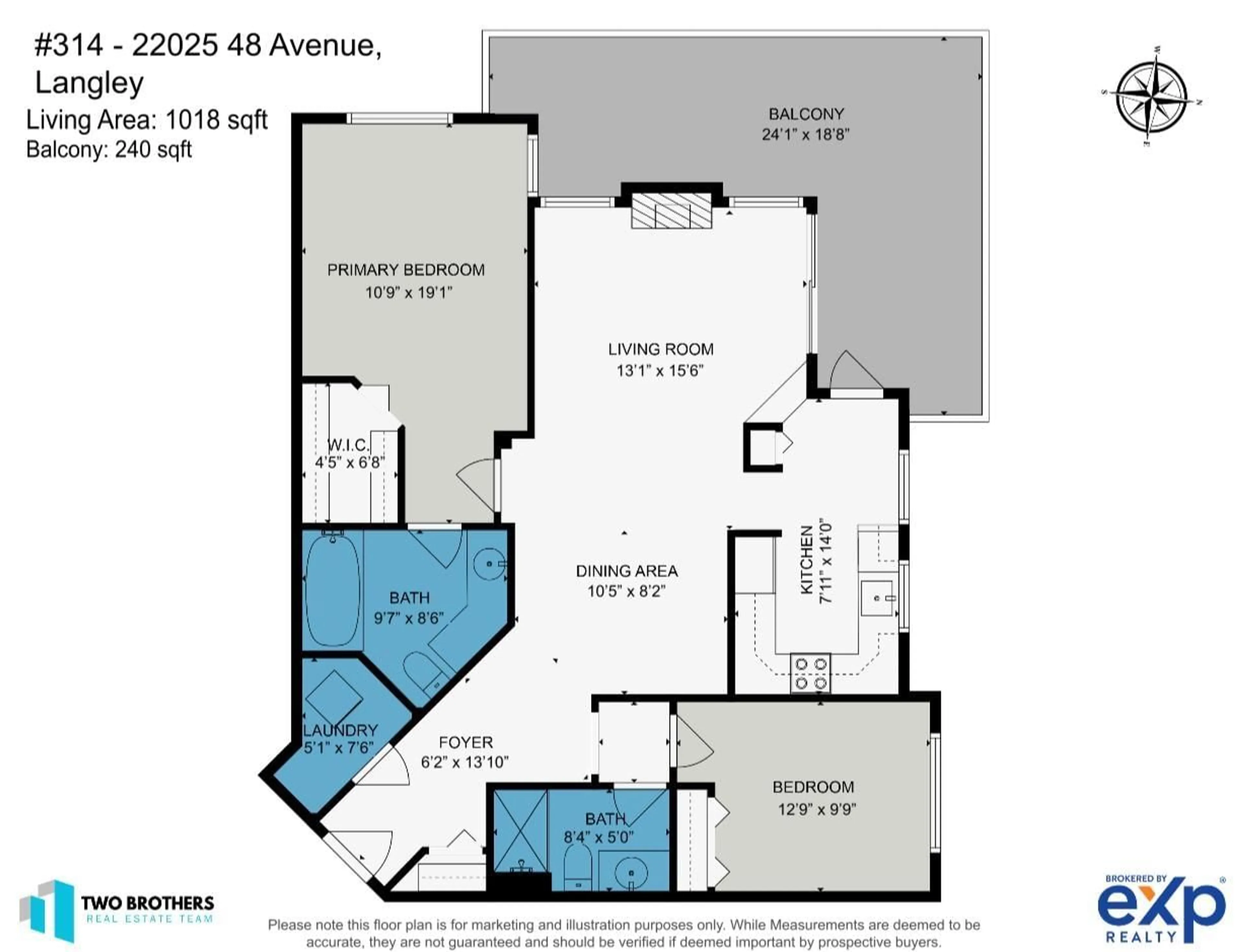 Floor plan for 314 22025 48 AVENUE, Langley British Columbia V3A8L2