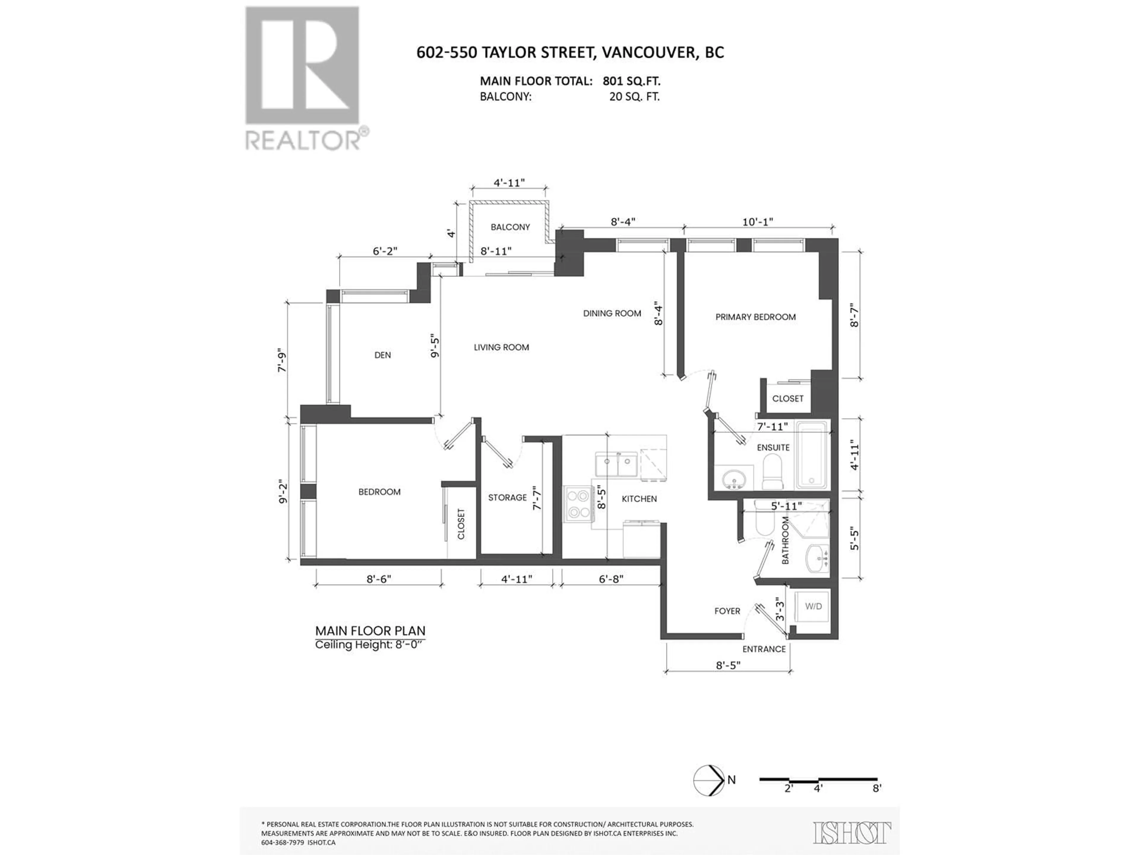 Floor plan for 602 550 TAYLOR STREET, Vancouver British Columbia V6B1R1