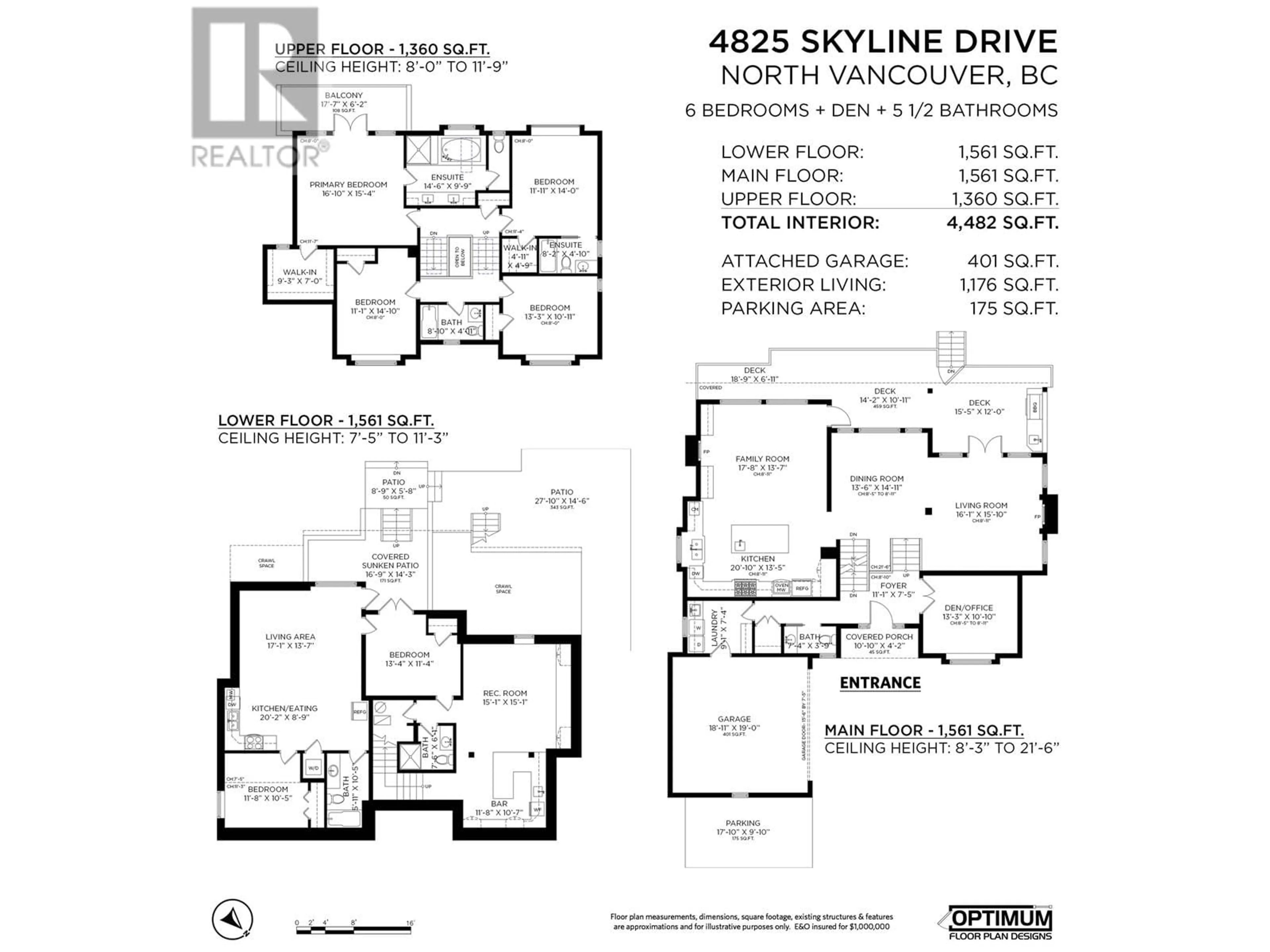 Floor plan for 4825 SKYLINE DRIVE, North Vancouver British Columbia V7R3J2