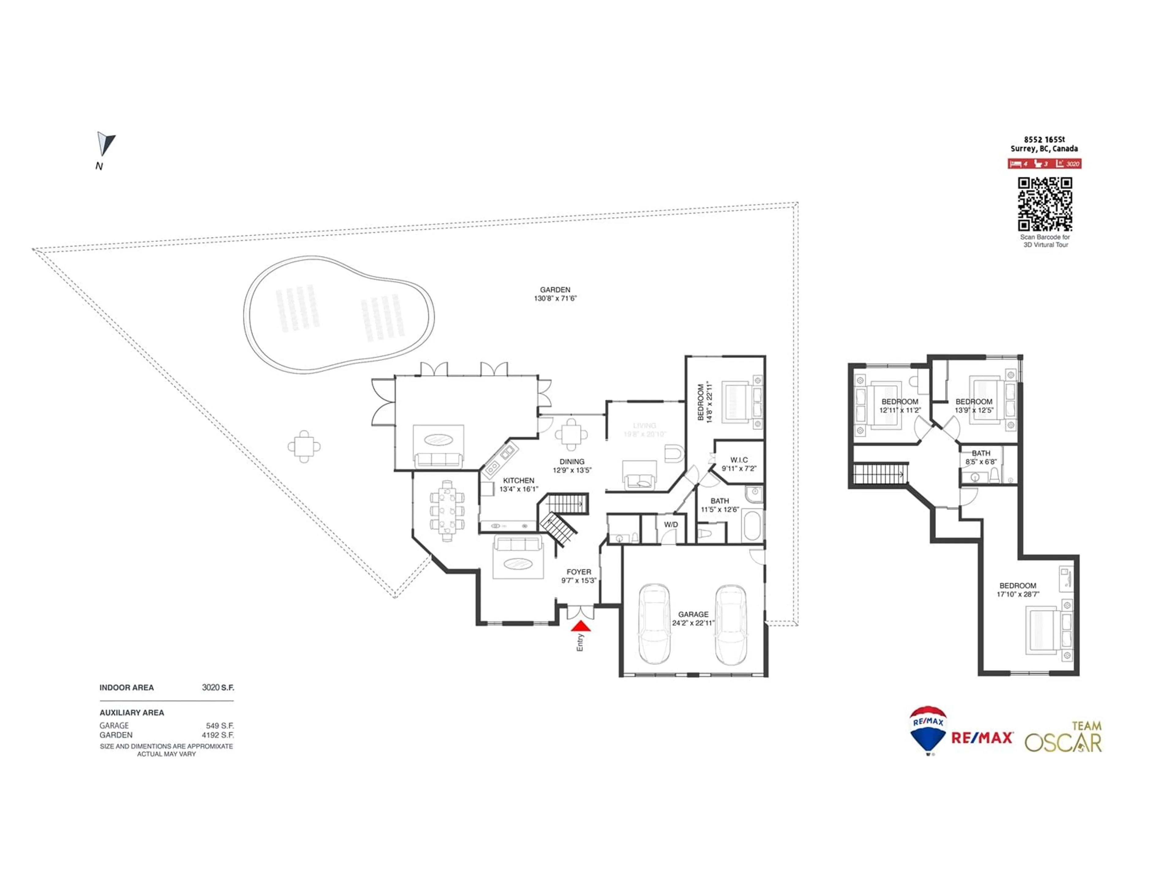 Floor plan for 8552 165 STREET, Surrey British Columbia V4N3G9