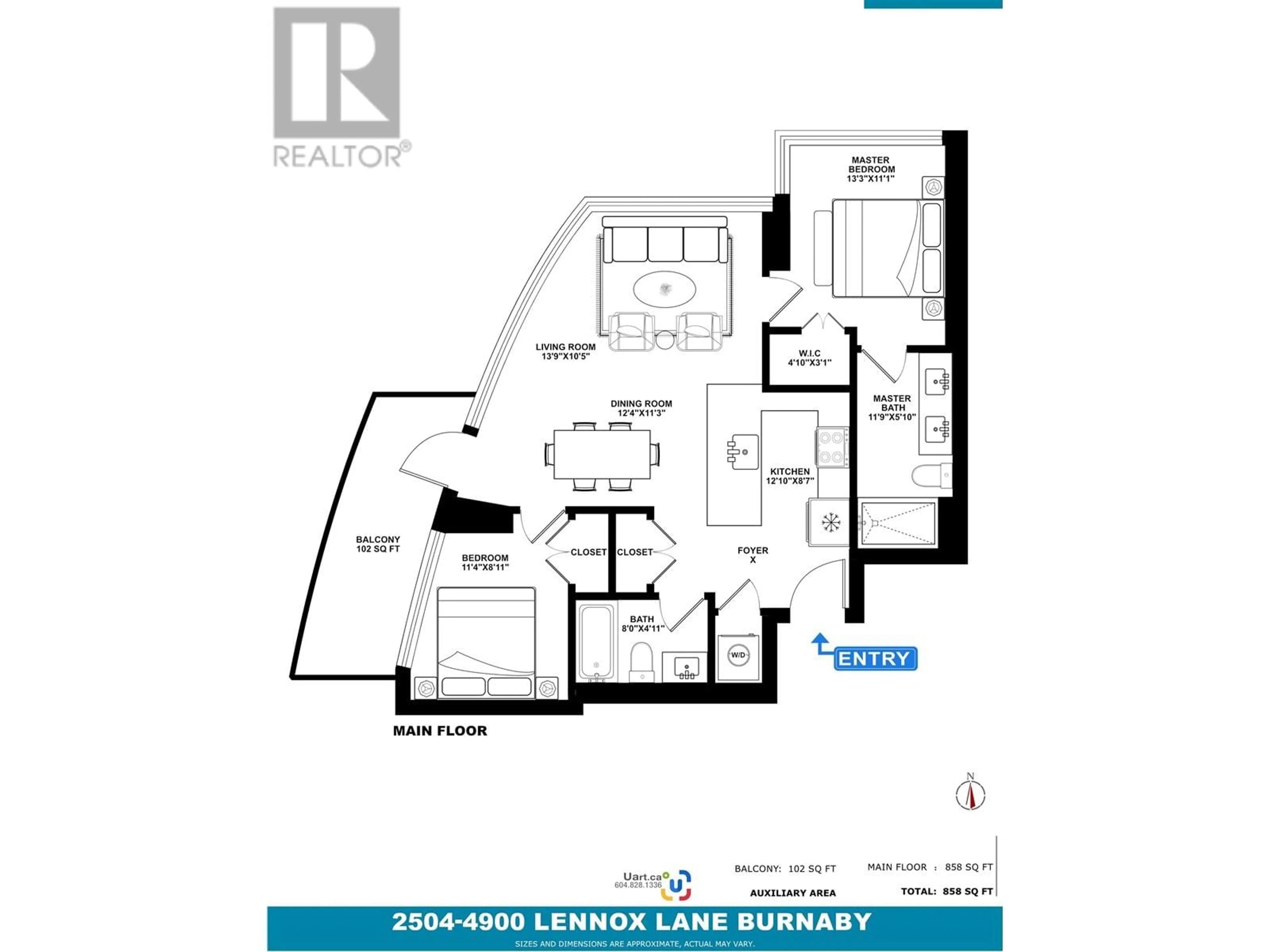 Floor plan for 2504 4900 LENNOX LANE, Burnaby British Columbia V5H0G9