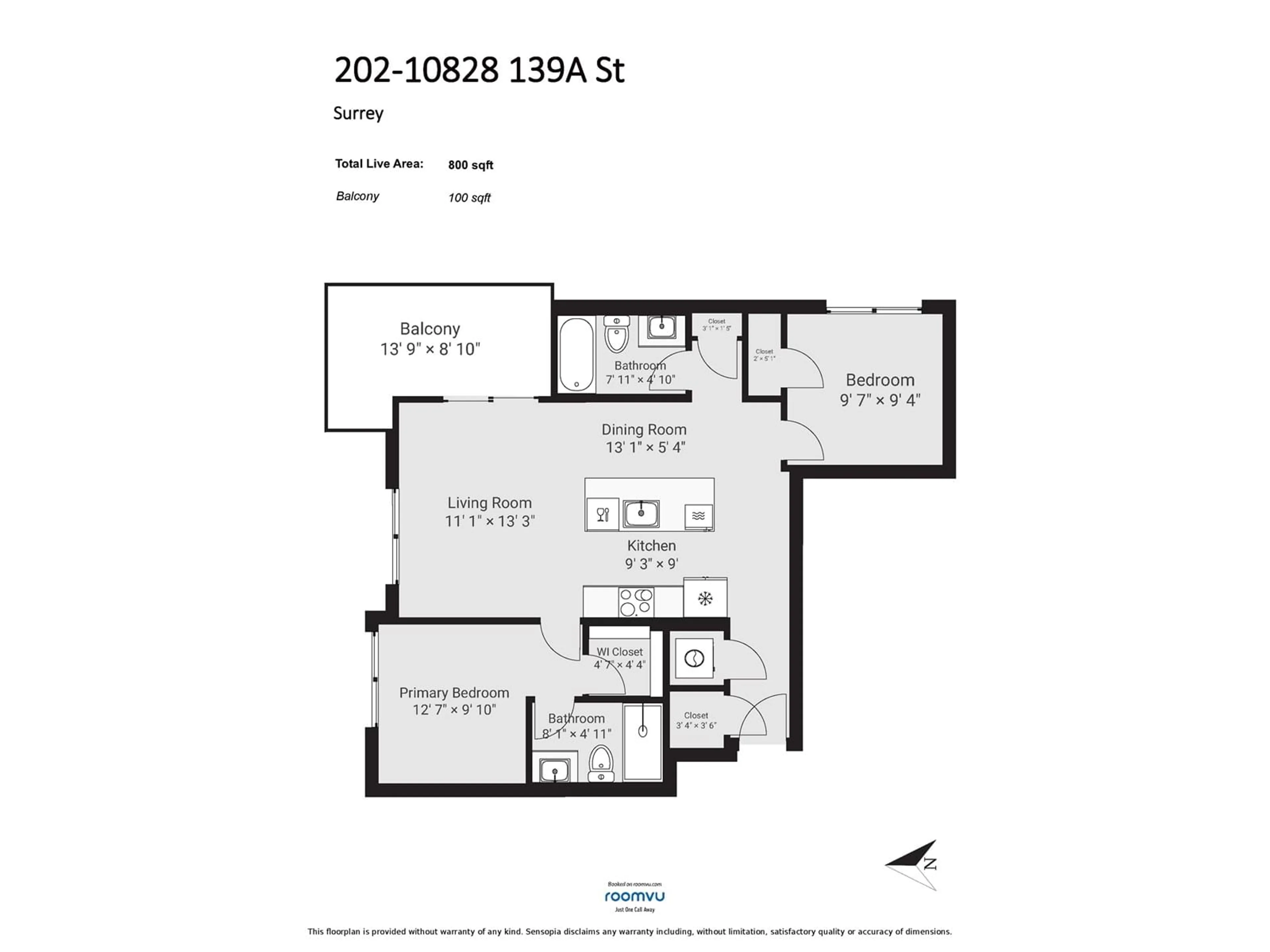 Floor plan for W202 - 10828 139A, Surrey British Columbia V3R0H3