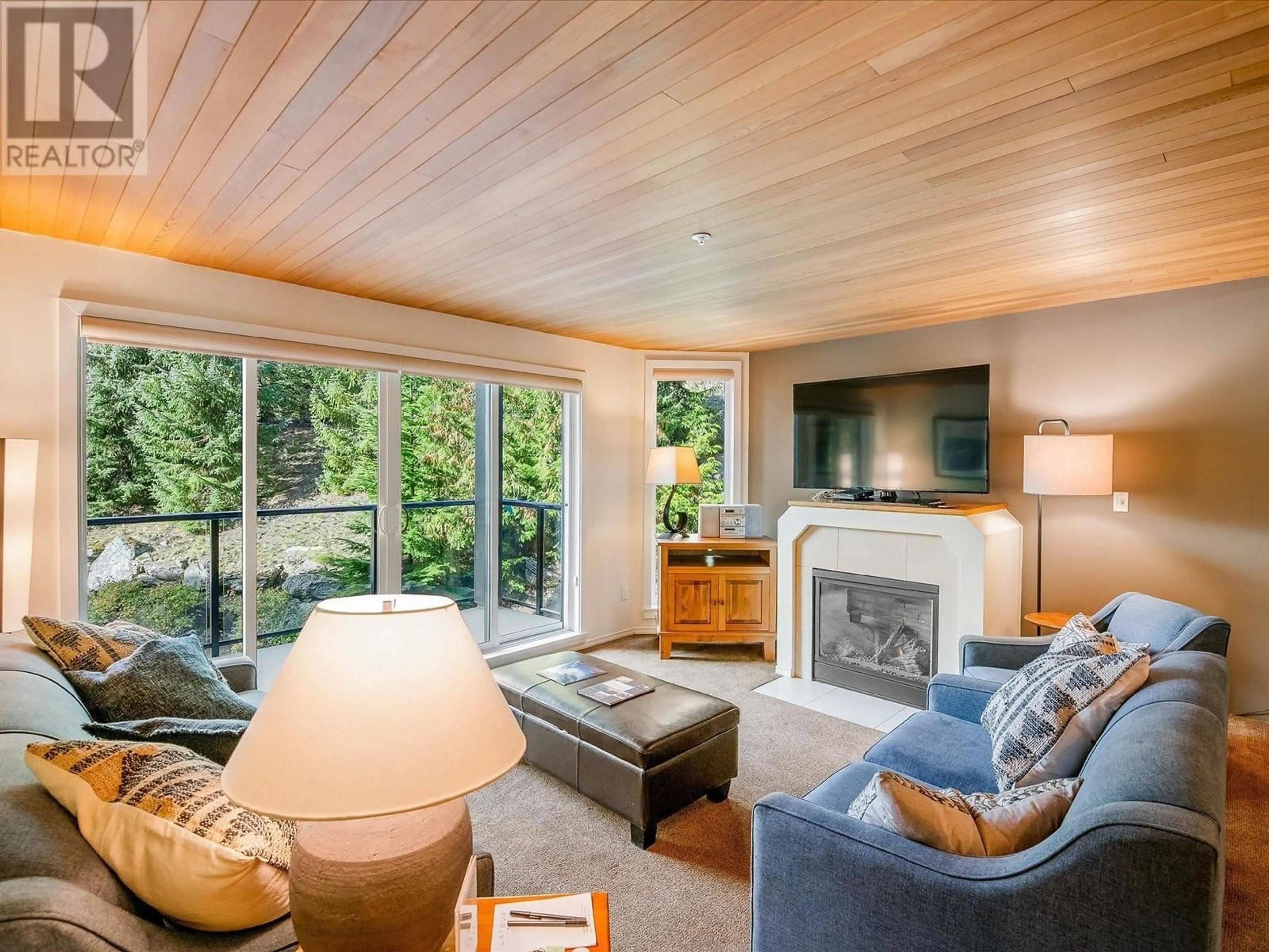 Living room, wood floors for 206 3217 BLUEBERRY DRIVE, Whistler British Columbia V8E0B8