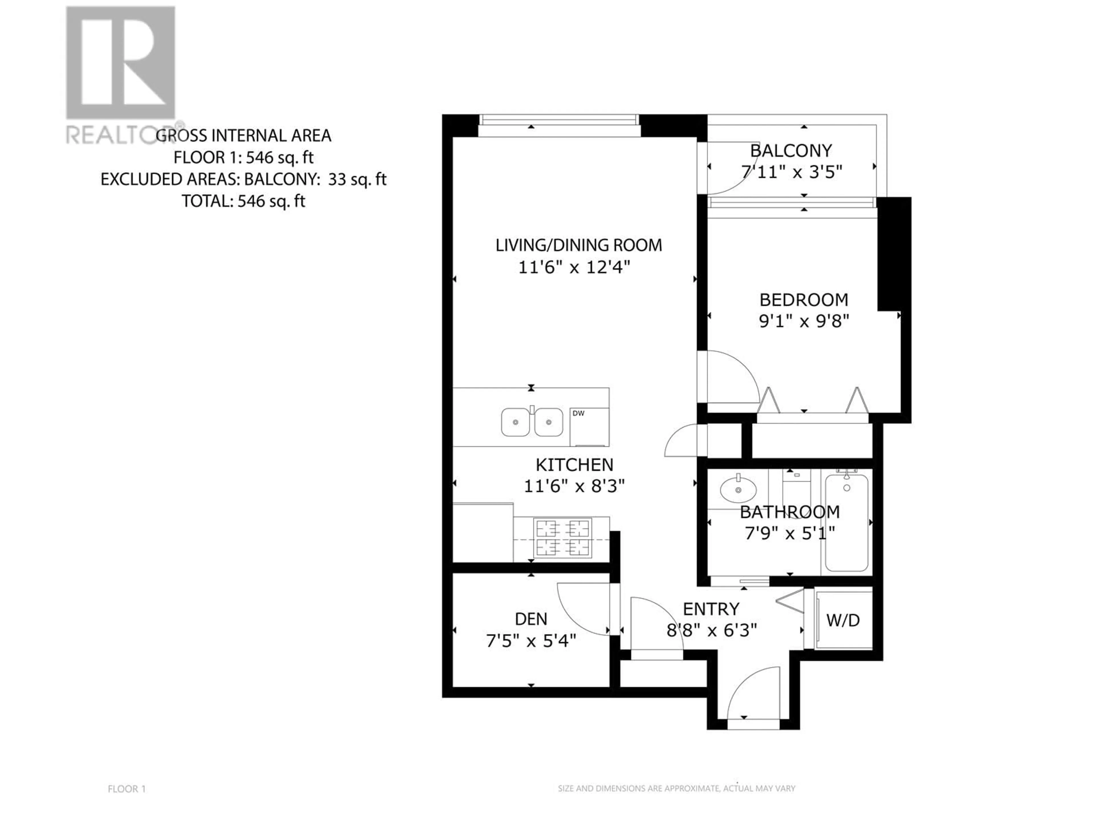 Floor plan for 904 480 ROBSON STREET, Vancouver British Columbia V6B1S1