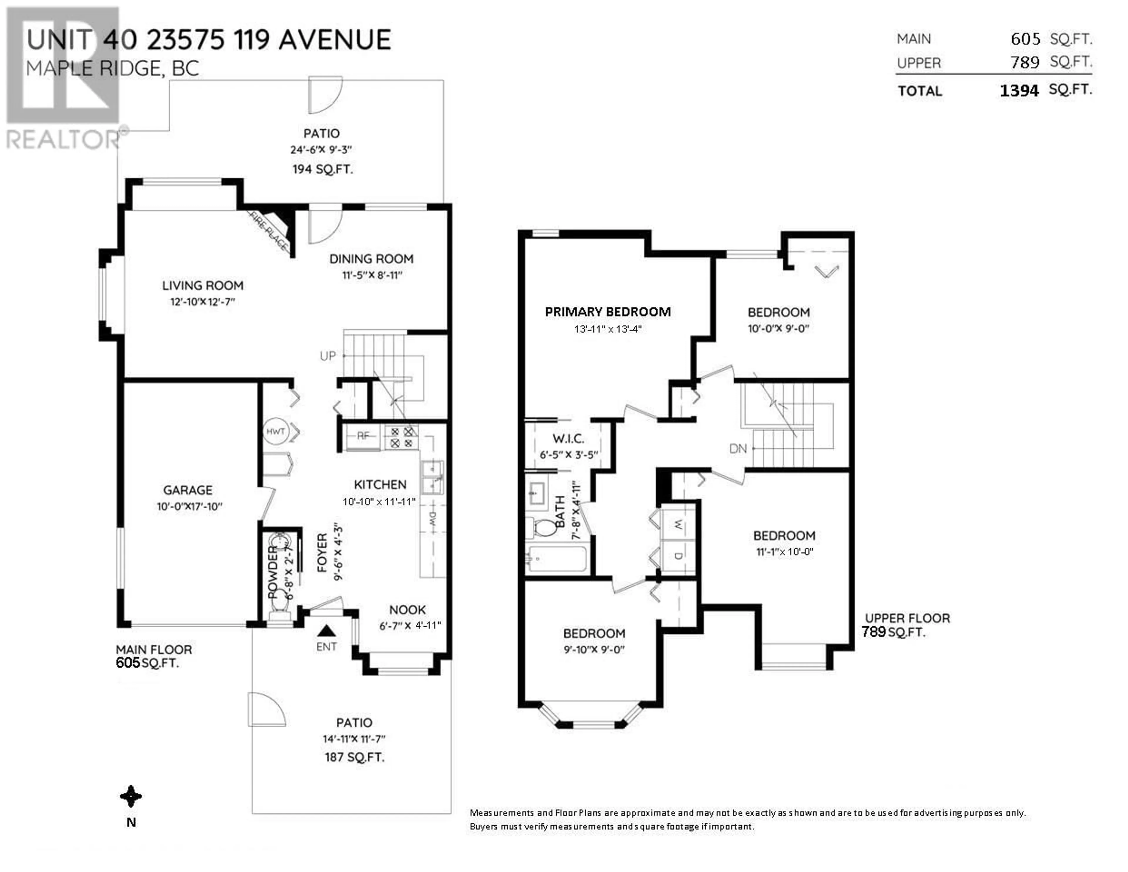 Floor plan for 40 23575 119 AVENUE, Maple Ridge British Columbia V4R2P4