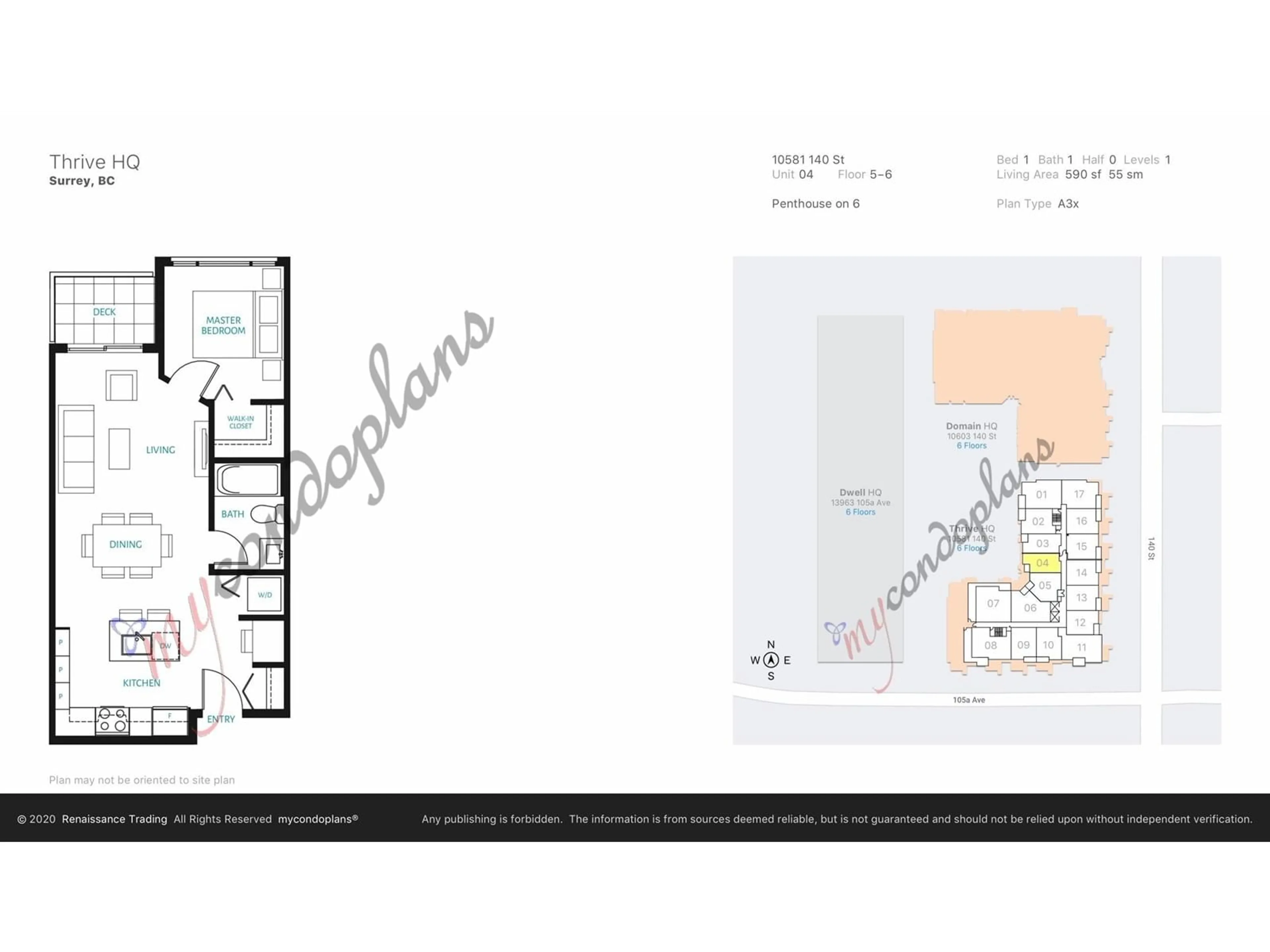 Floor plan for 604 10581 140 STREET, Surrey British Columbia V3T0M7