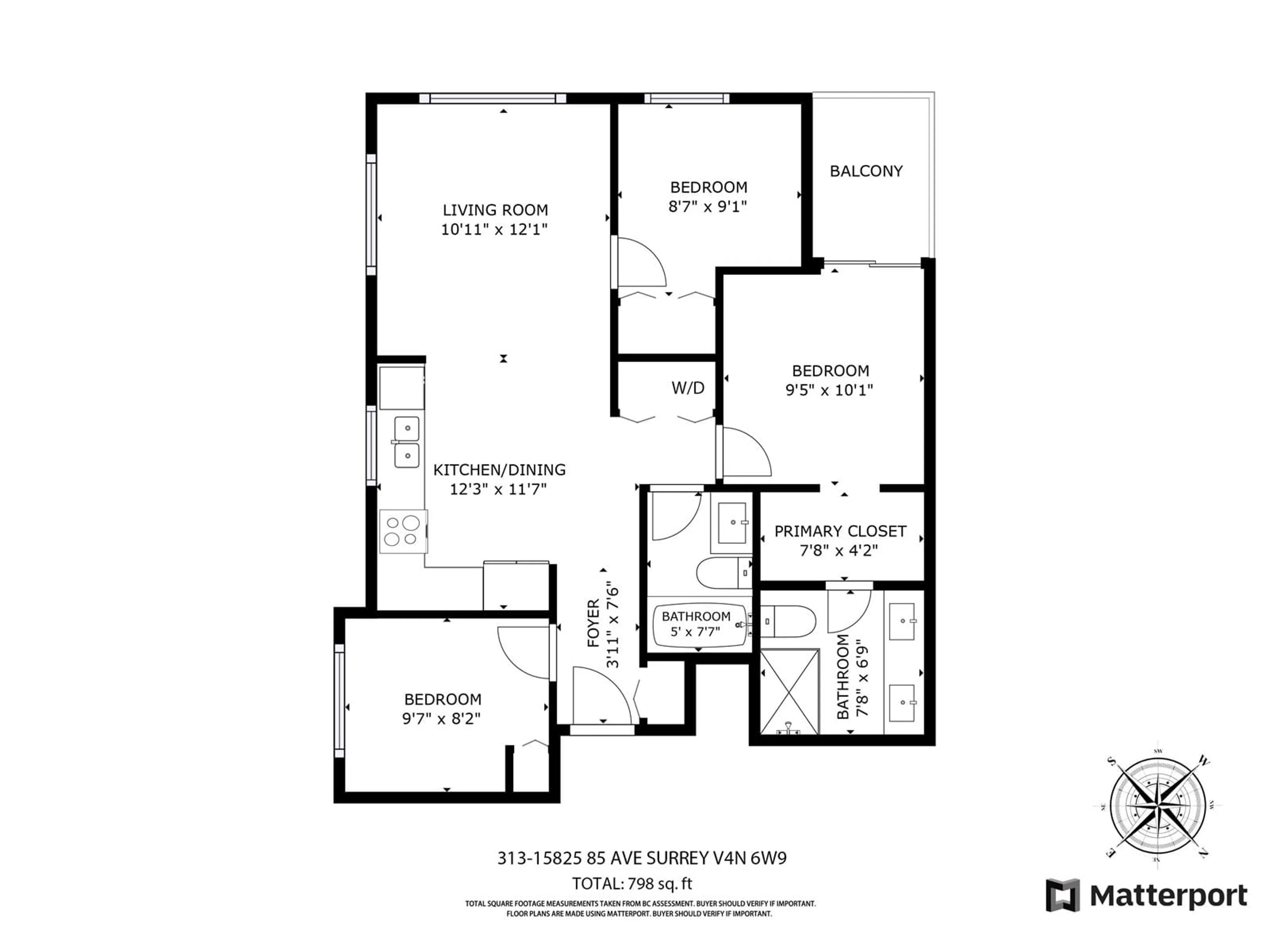 Floor plan for 313 - 15825 85, Surrey British Columbia V4N6W9