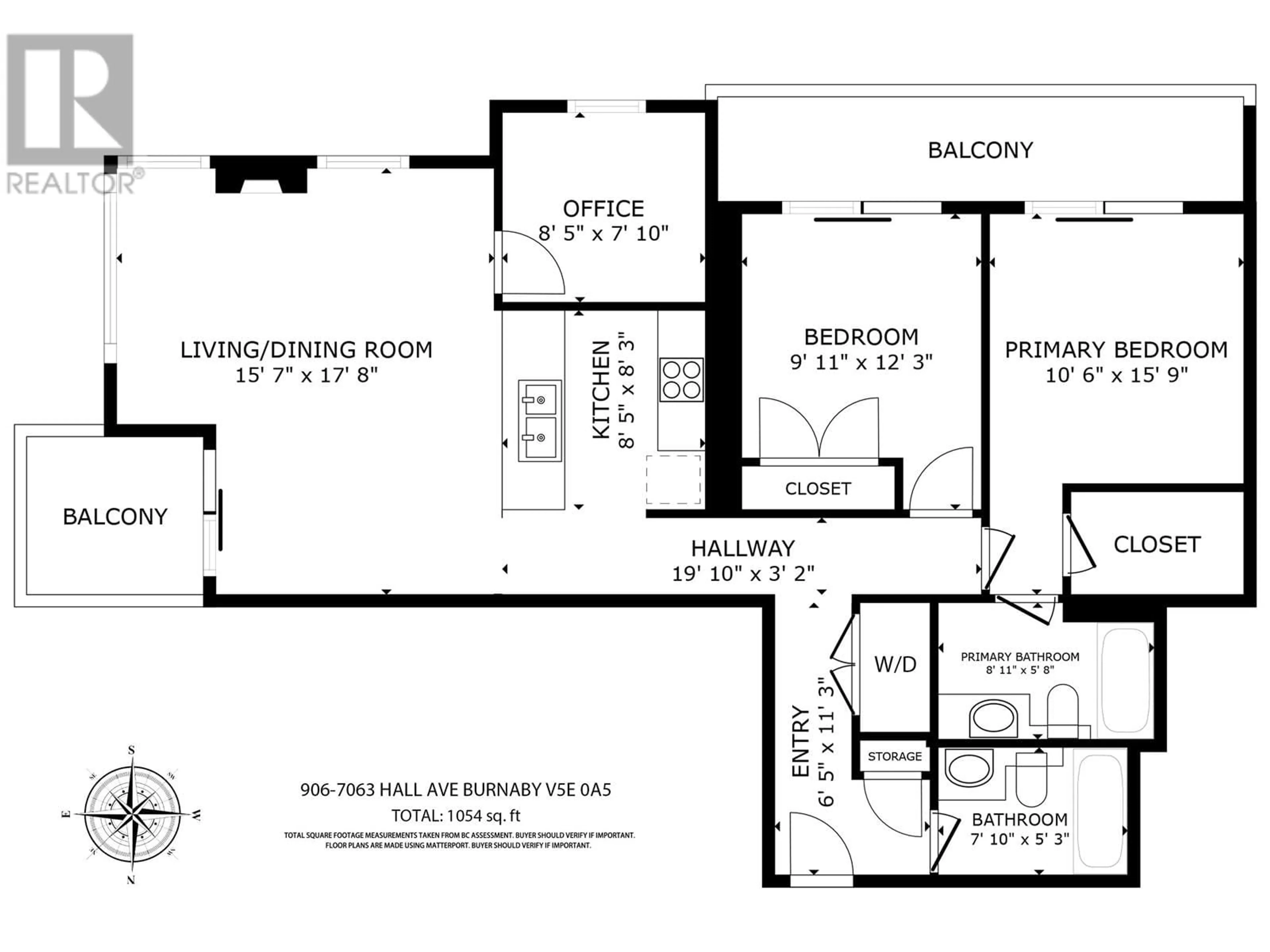 Floor plan for 906 7063 HALL AVENUE, Burnaby British Columbia V5E0A5