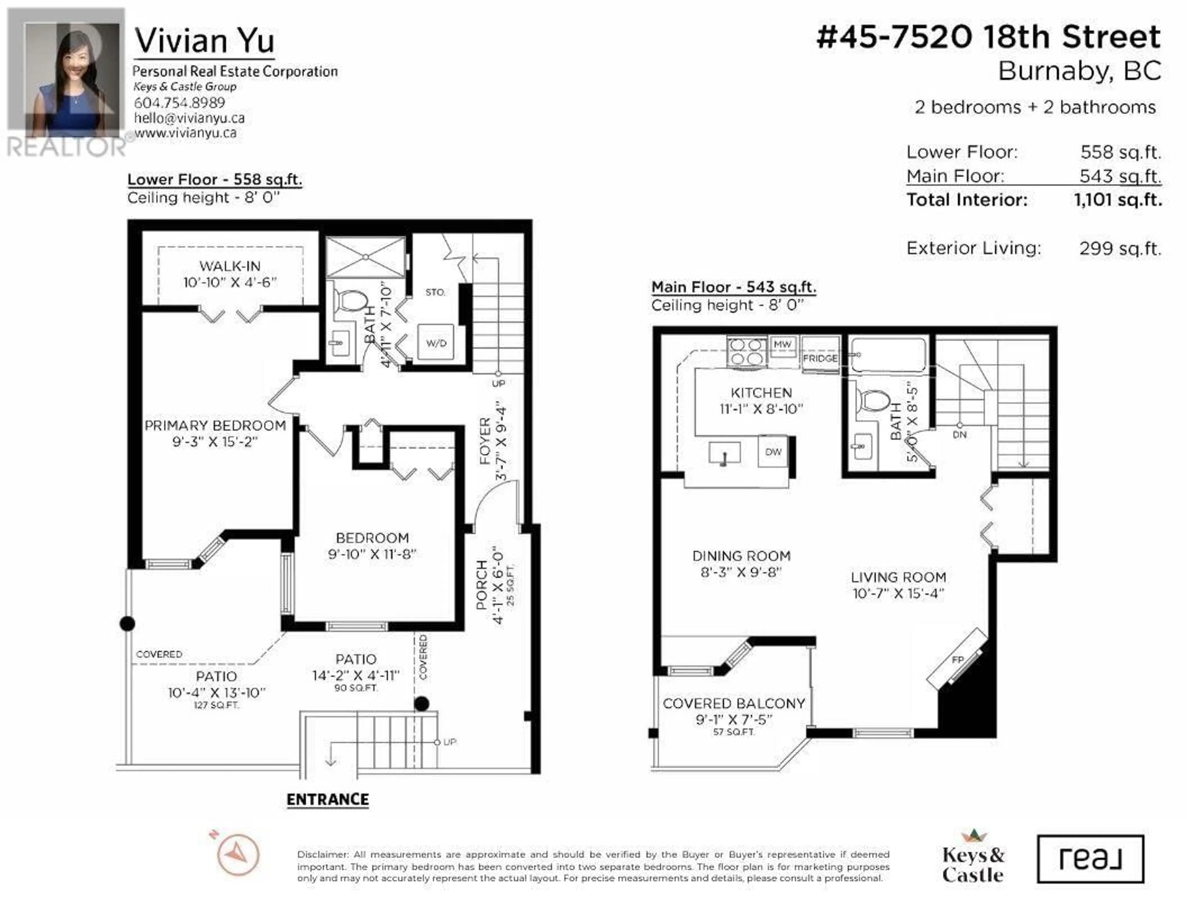 Floor plan for 45 7520 18TH STREET, Burnaby British Columbia V3N4X7