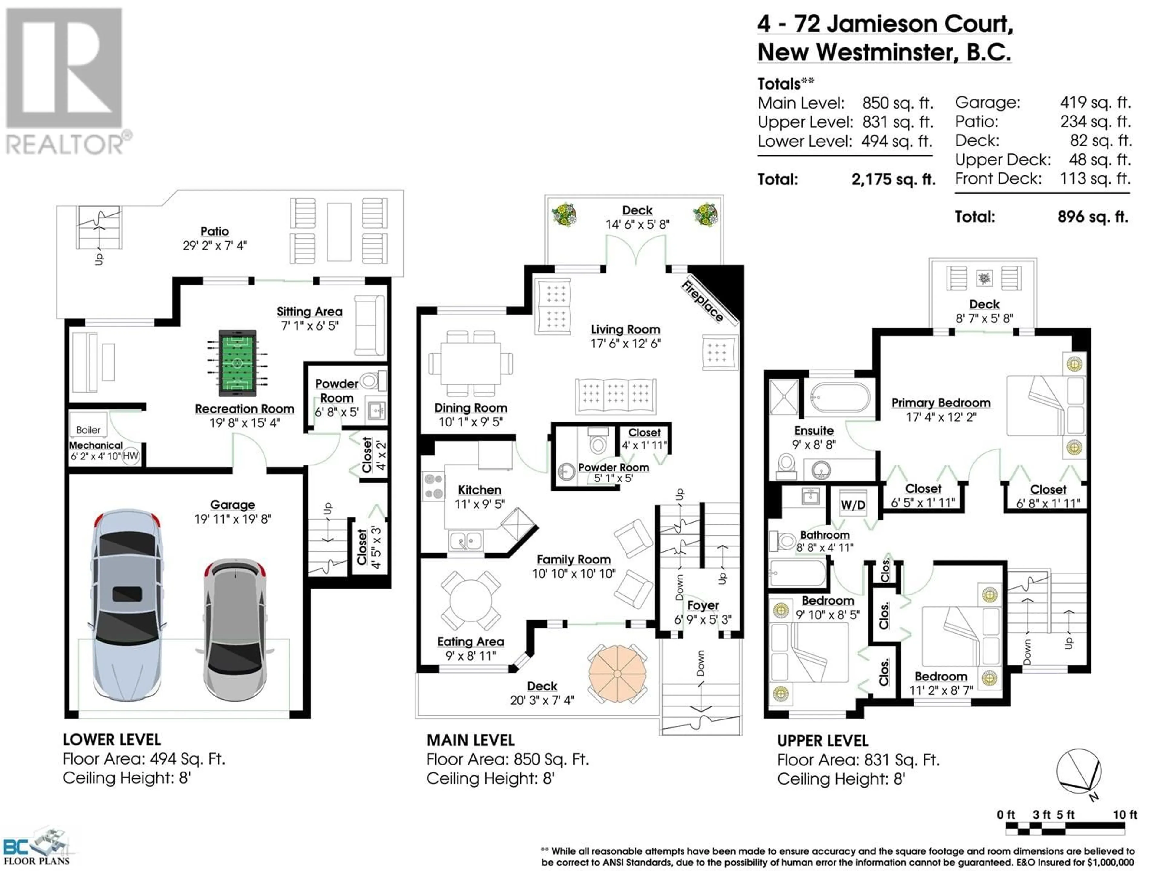 Floor plan for 4 72 JAMIESON COURT, New Westminster British Columbia V3L5R6