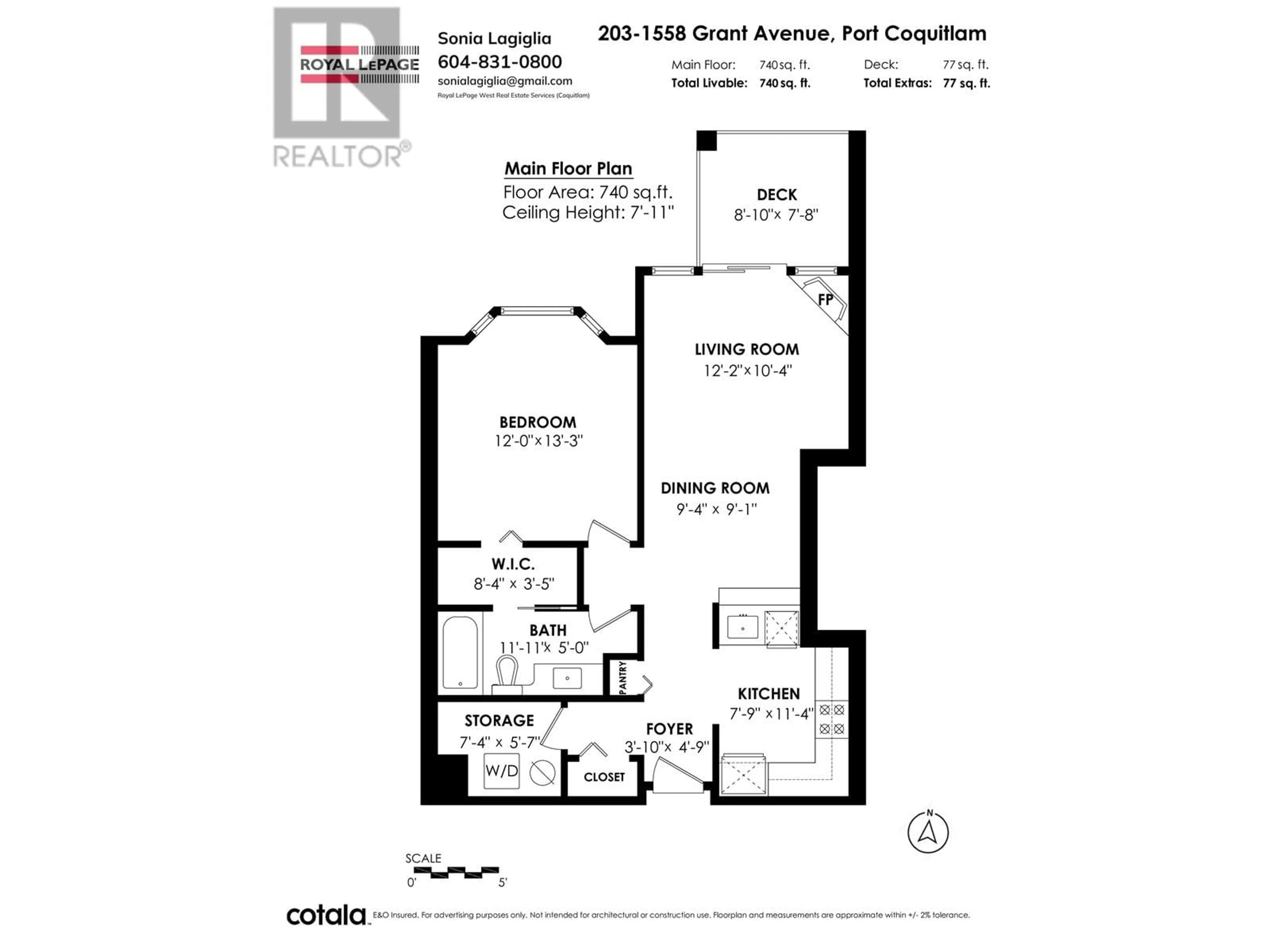 Floor plan for 203 1558 GRANT AVENUE, Port Coquitlam British Columbia V3B1P1