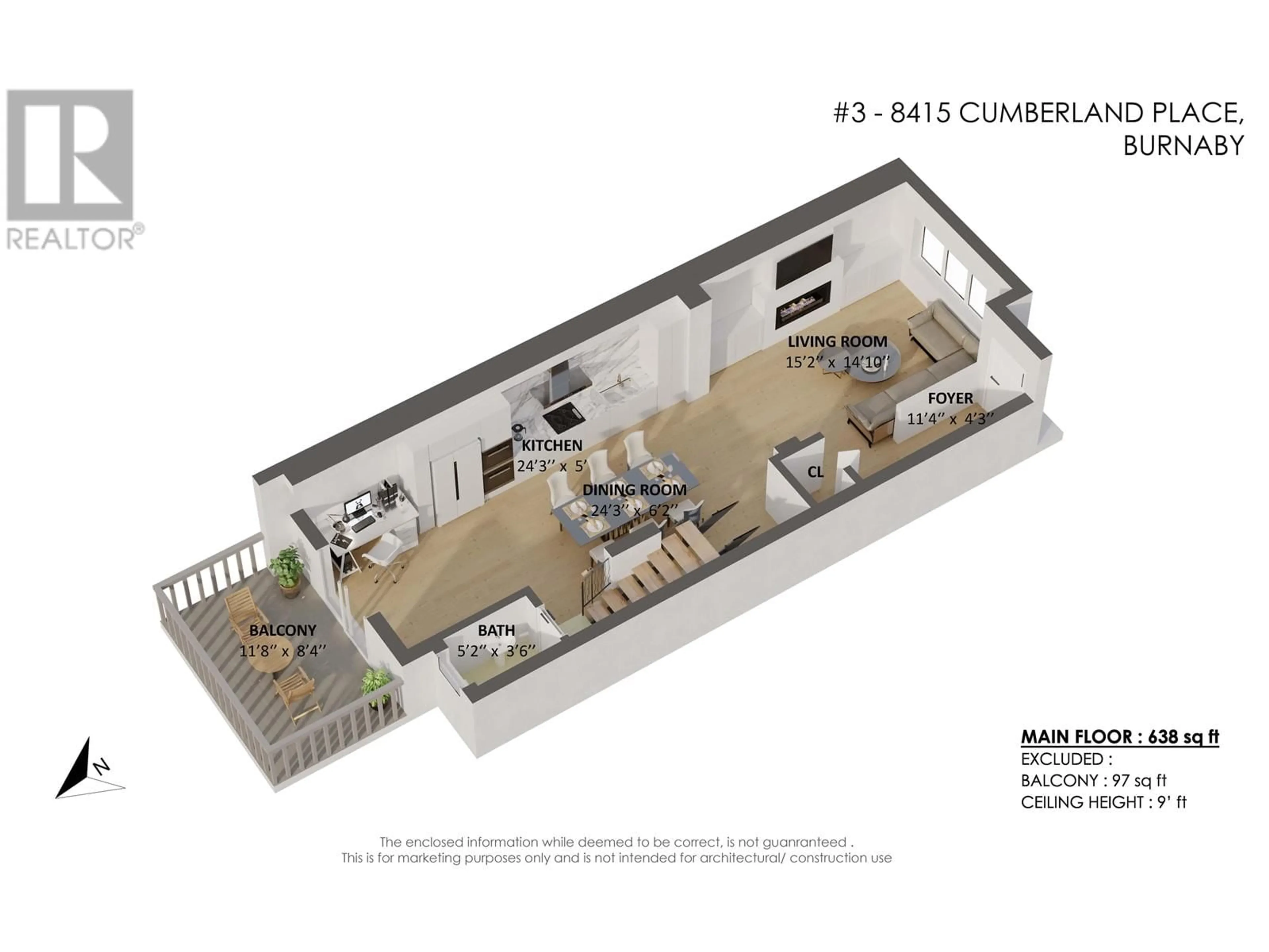 Floor plan for 3 8415 CUMBERLAND PLACE, Burnaby British Columbia V3N5C3