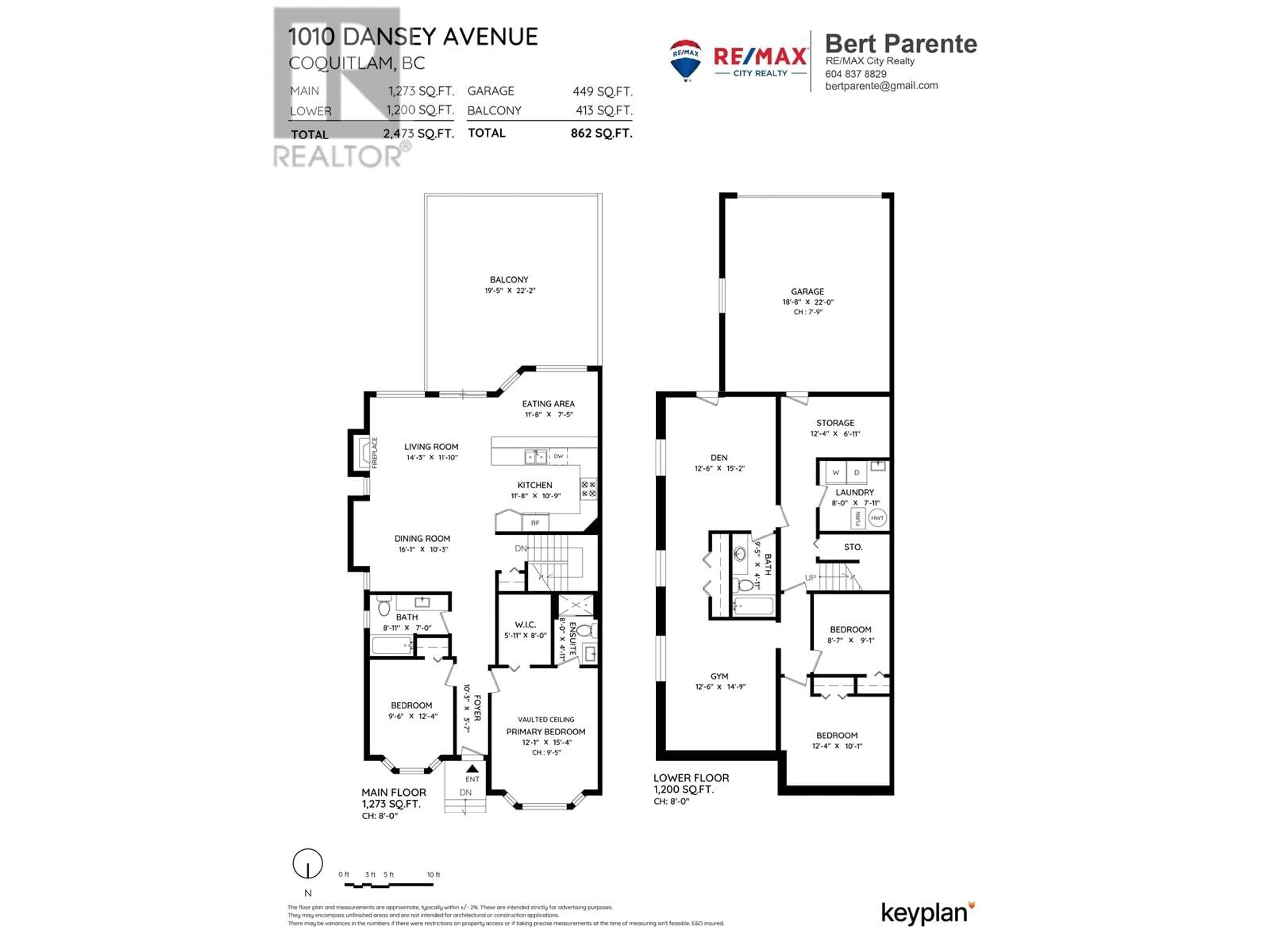 Floor plan for 1010 DANSEY AVENUE, Coquitlam British Columbia V3K3H1