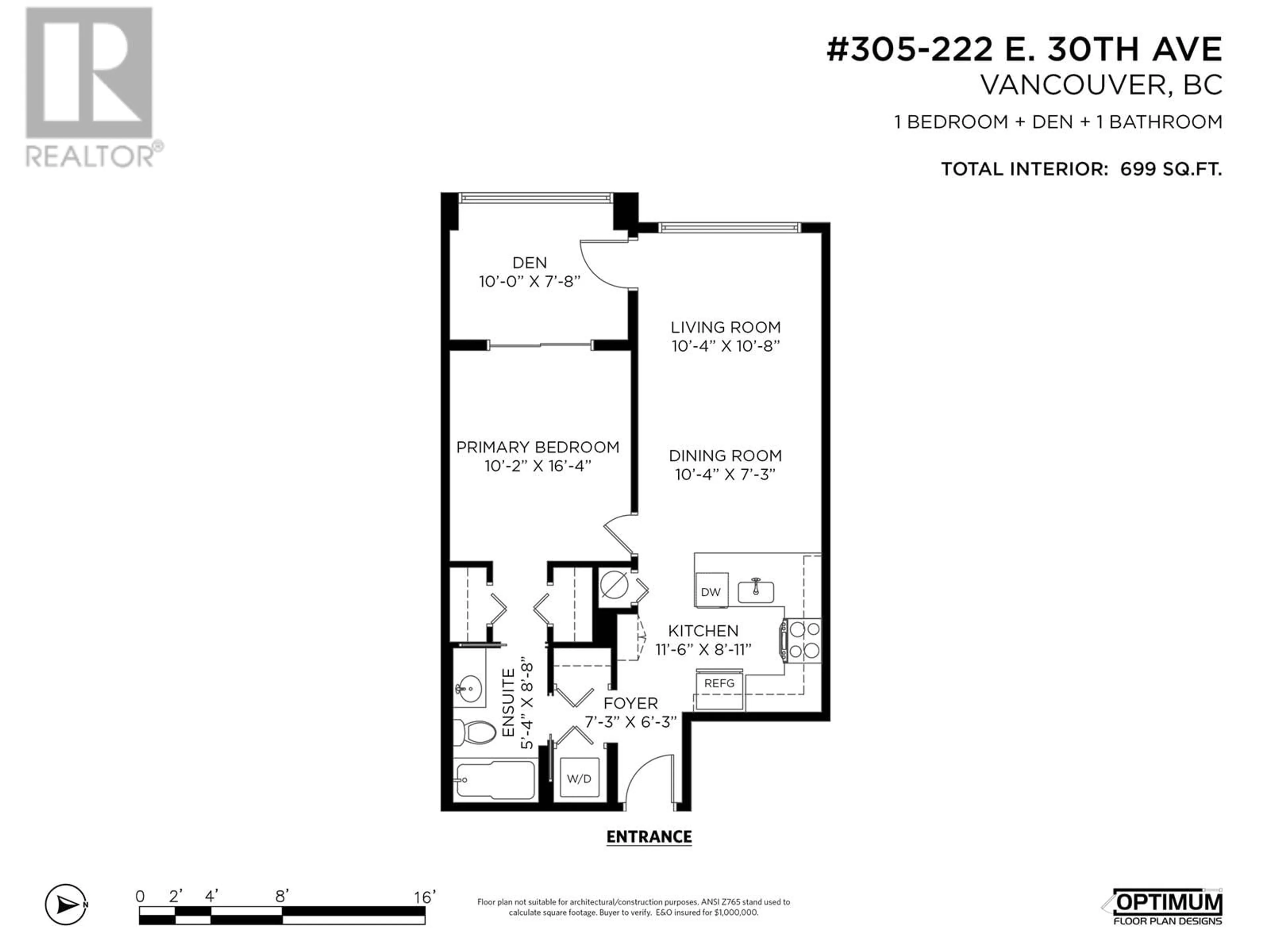 Floor plan for 305 222 E 30TH AVENUE, Vancouver British Columbia V5V2V2