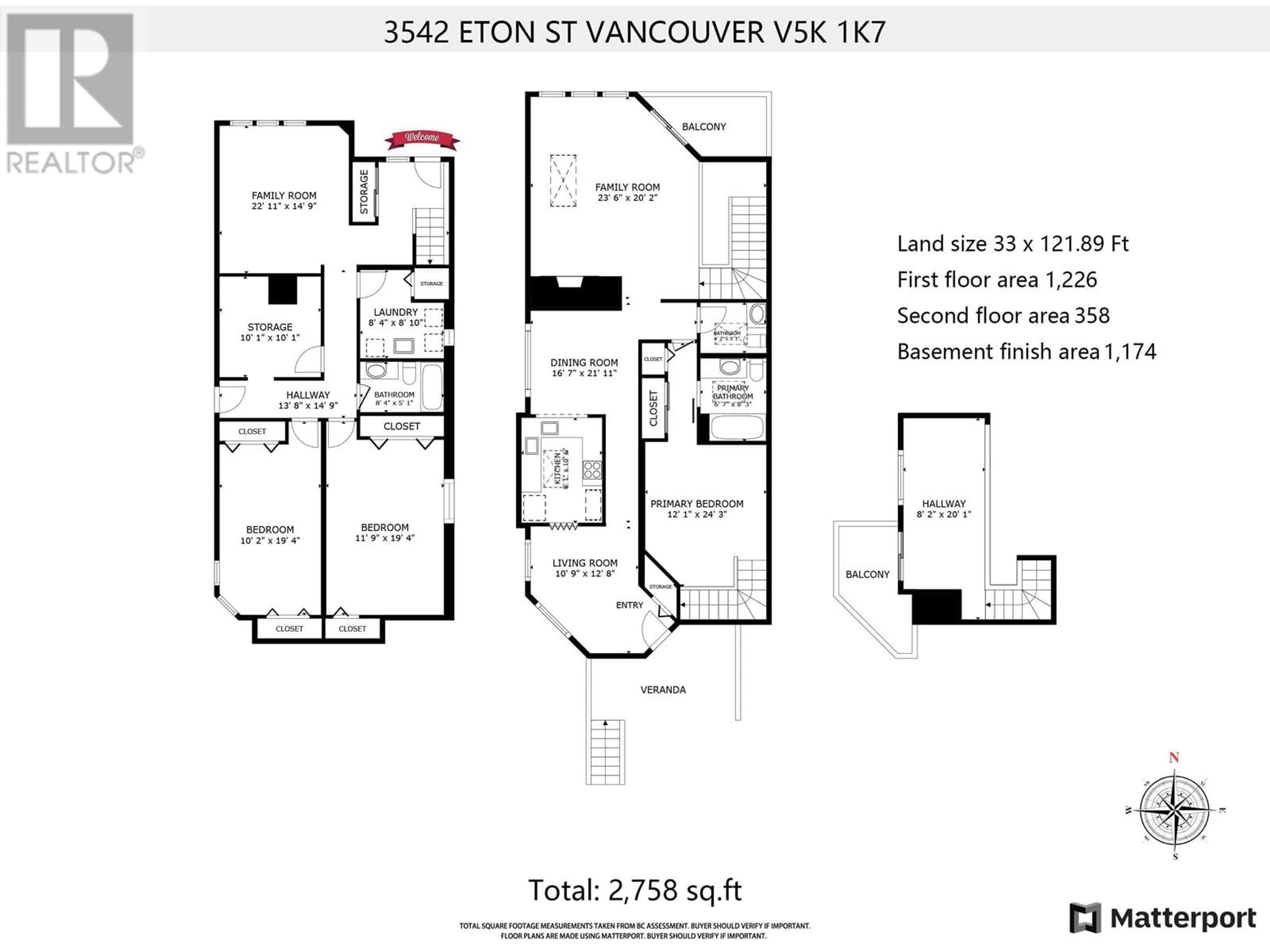 Floor plan for 3542 ETON STREET, Vancouver British Columbia V5K1K7