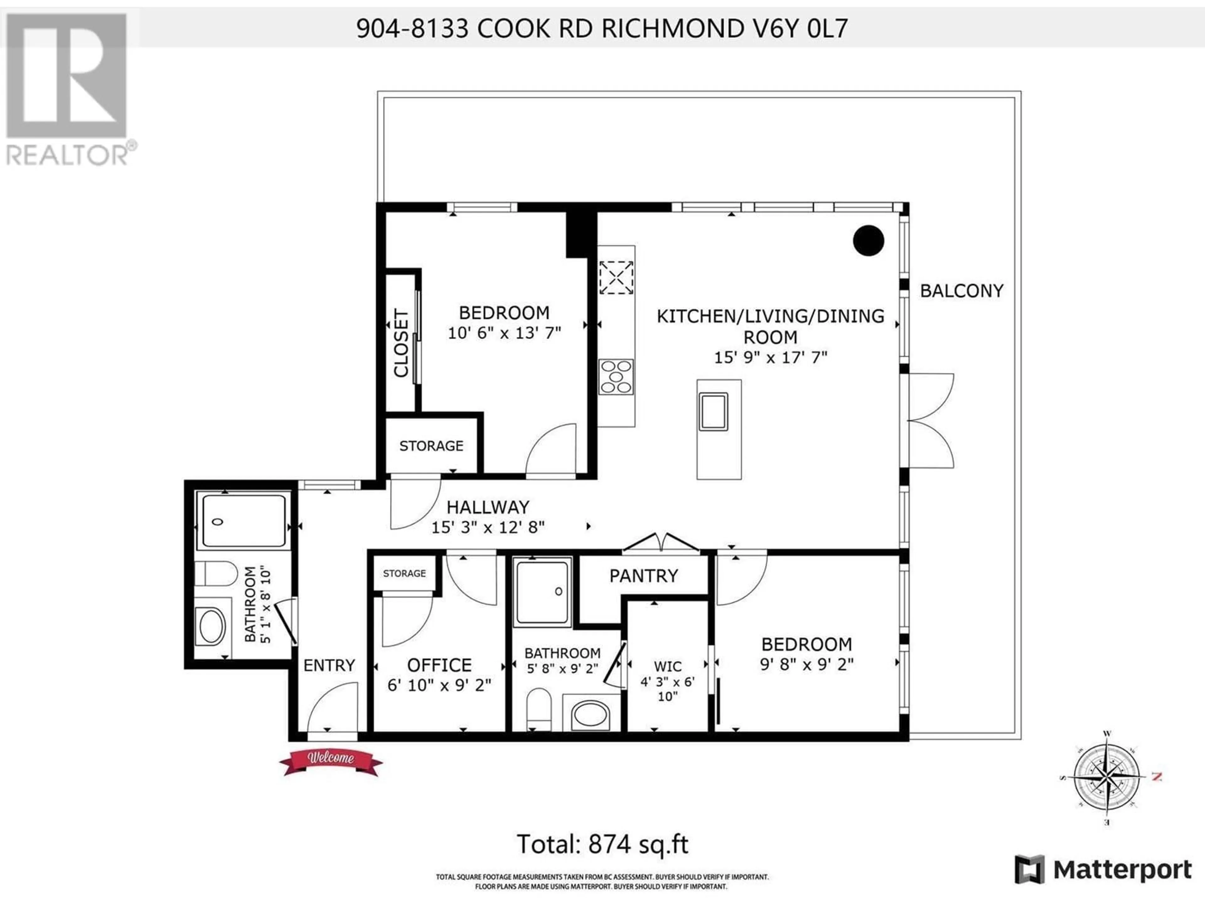 Floor plan for 904 8133 COOK ROAD, Richmond British Columbia V6Y0L7