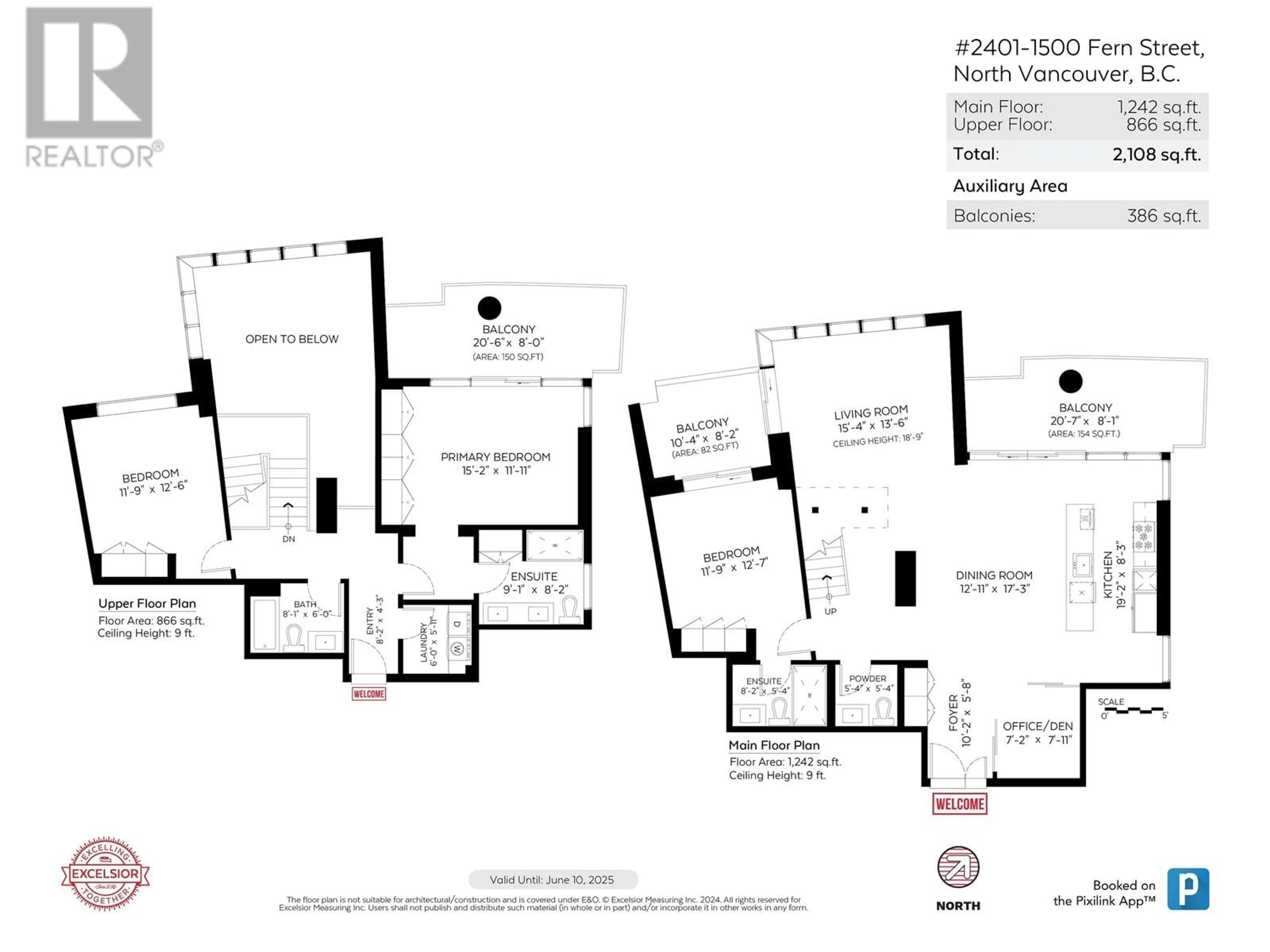 Floor plan for 2401 1500 FERN STREET, North Vancouver British Columbia V7J1H6