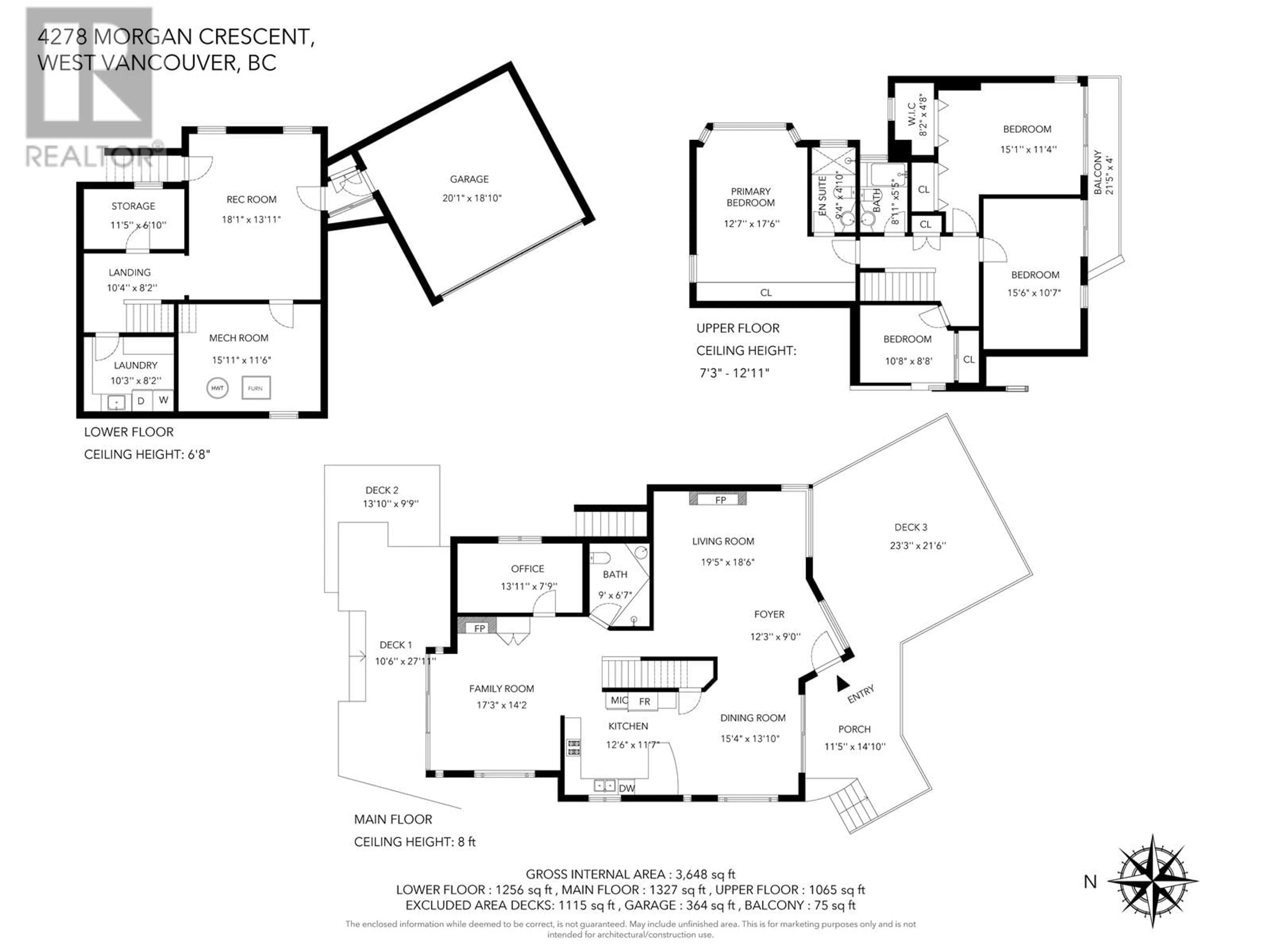 Floor plan for 4278 MORGAN CRESCENT, West Vancouver British Columbia V7V2N9