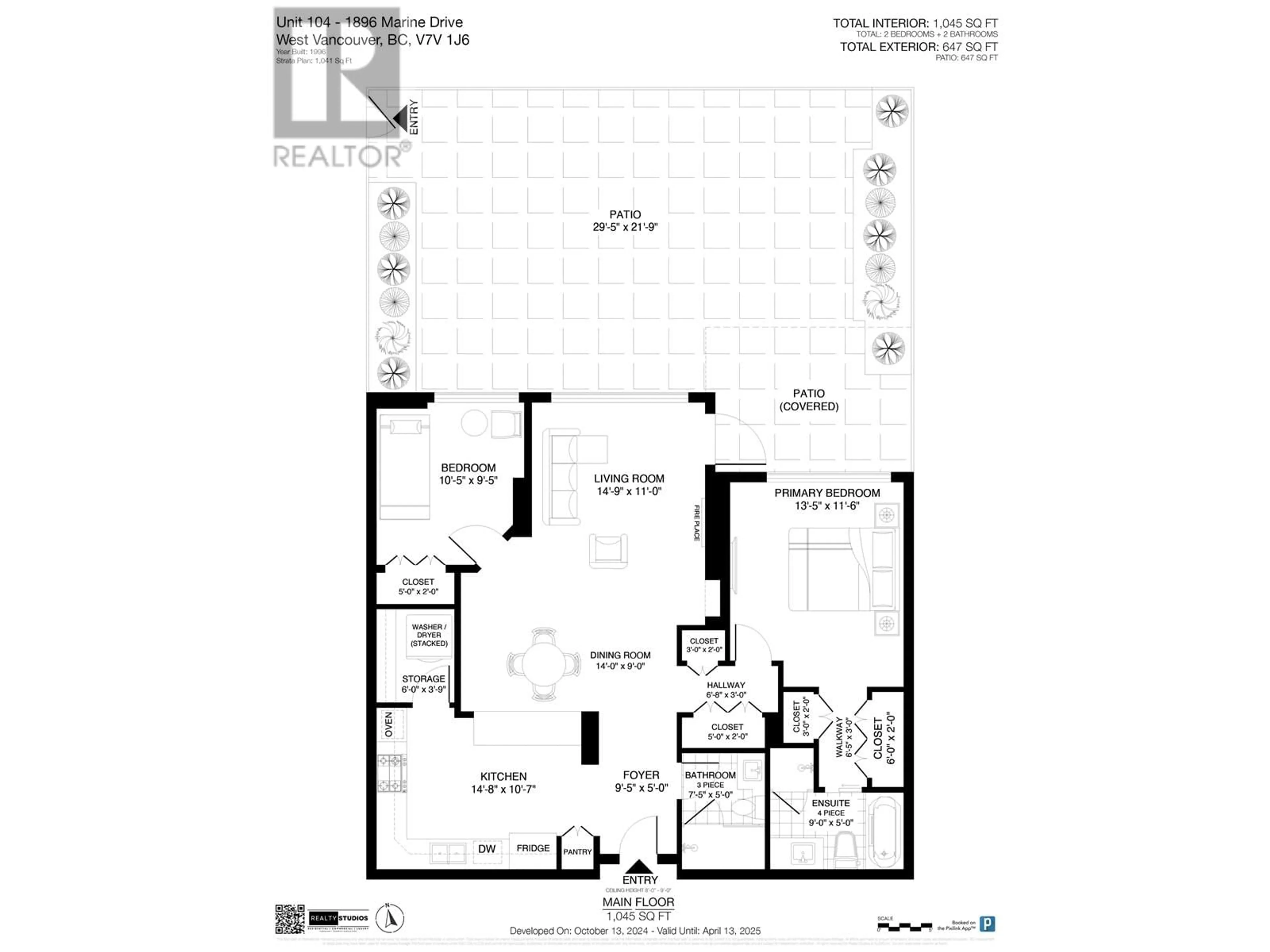 Floor plan for 104 1896 MARINE DRIVE, West Vancouver British Columbia V7V1J6