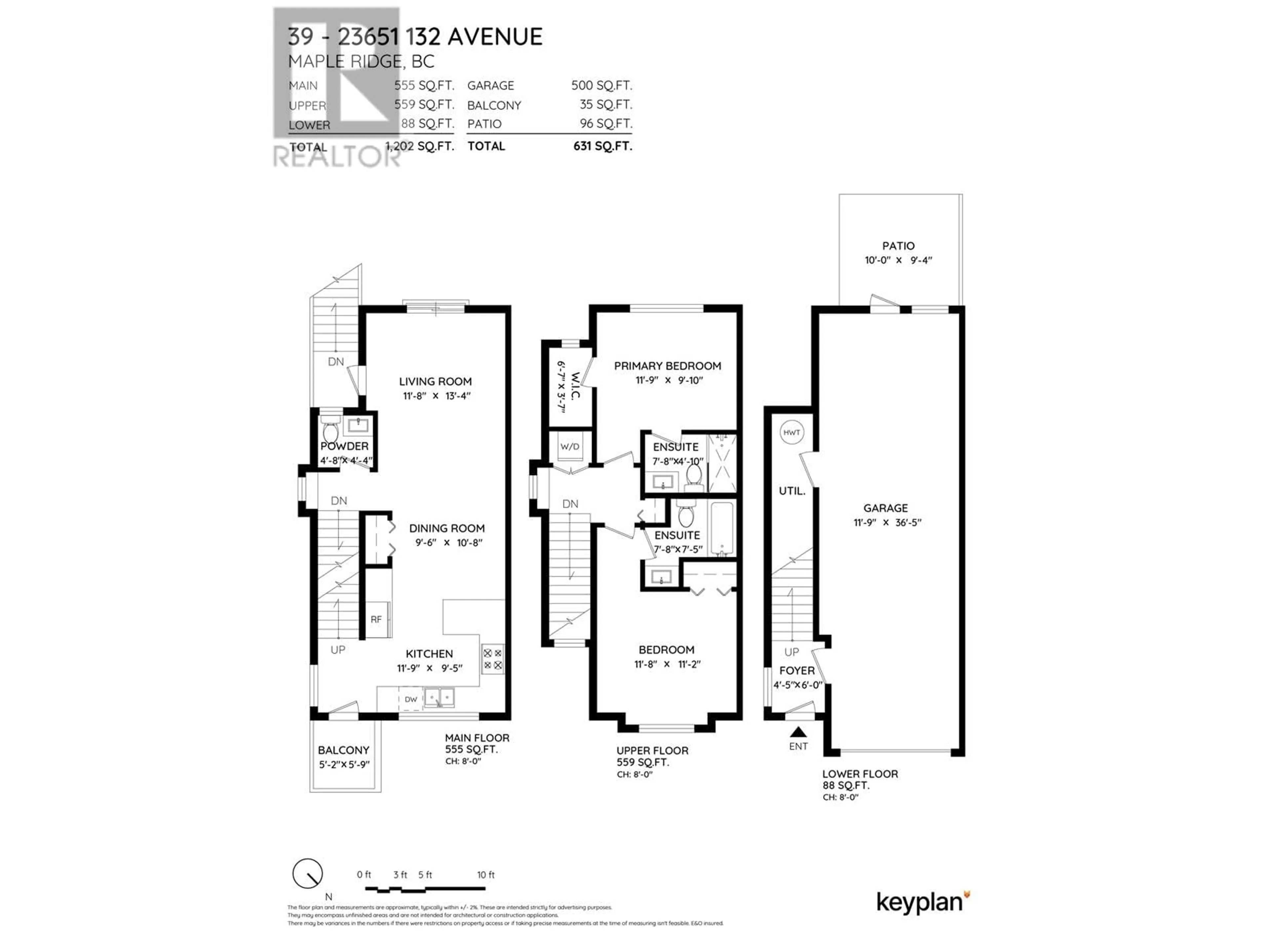 Floor plan for 39 23651 132 AVENUE, Maple Ridge British Columbia V4R0E9