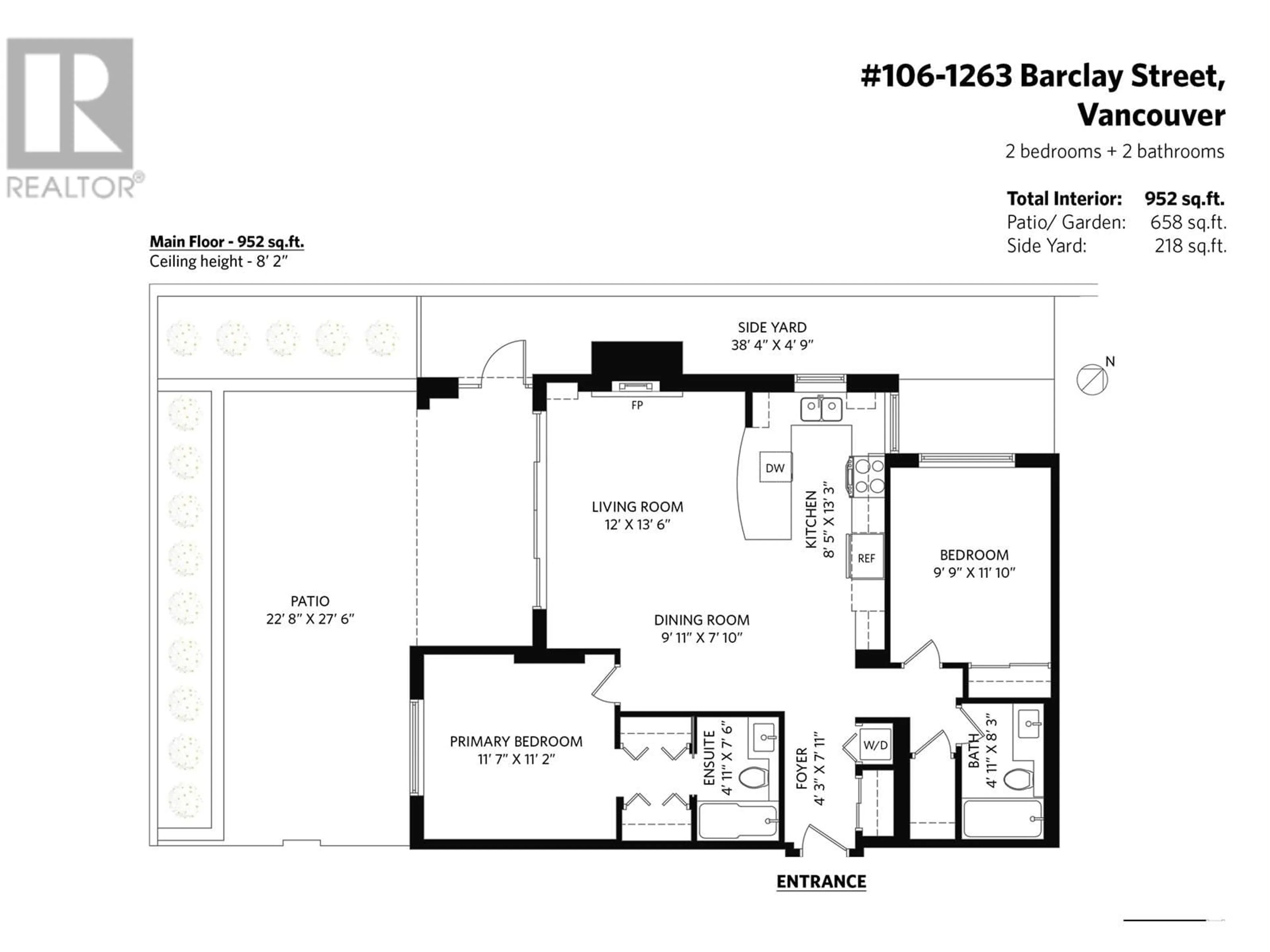 Floor plan for 106 1263 BARCLAY STREET, Vancouver British Columbia V6E1H5