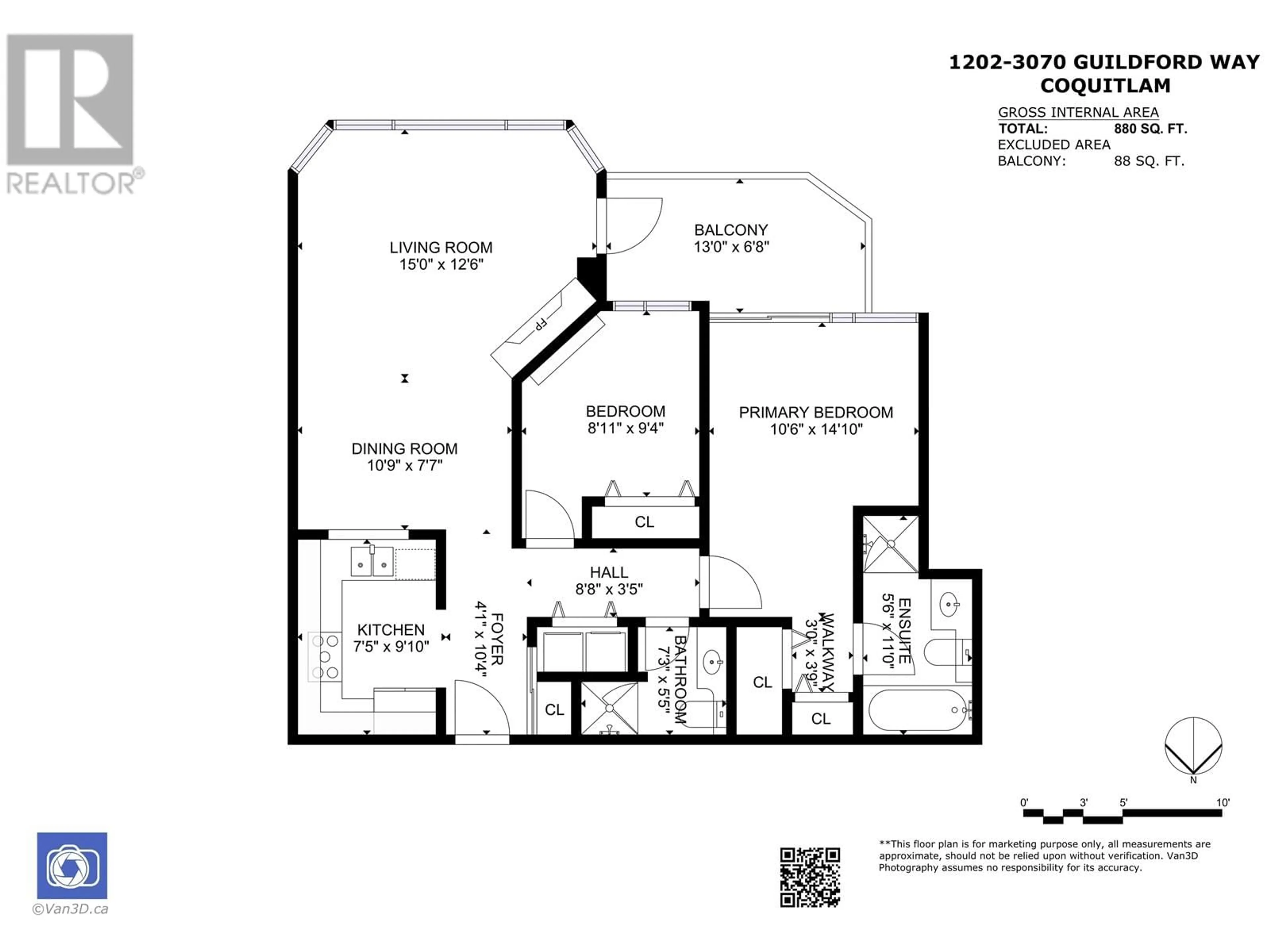 Floor plan for 1202 3070 GUILDFORD WAY, Coquitlam British Columbia V3B7R8